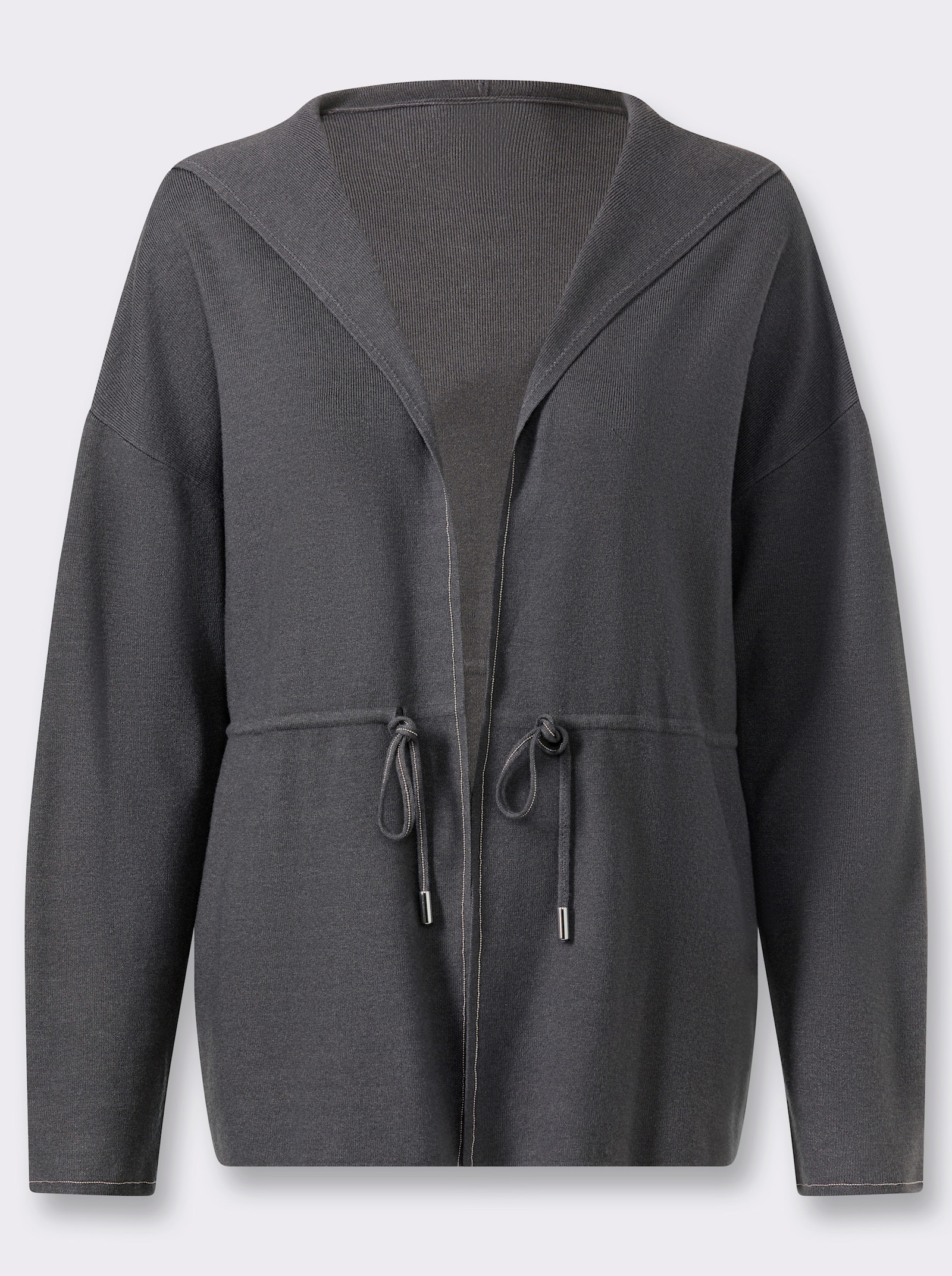 heine Kapuzenstrickjacke - anthrazit-meliert