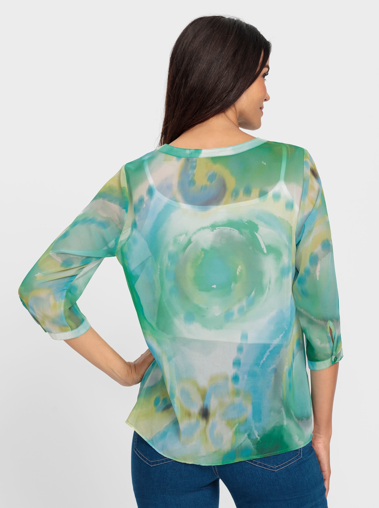 heine Blouse met print - grasgroen/aqua bedrukt