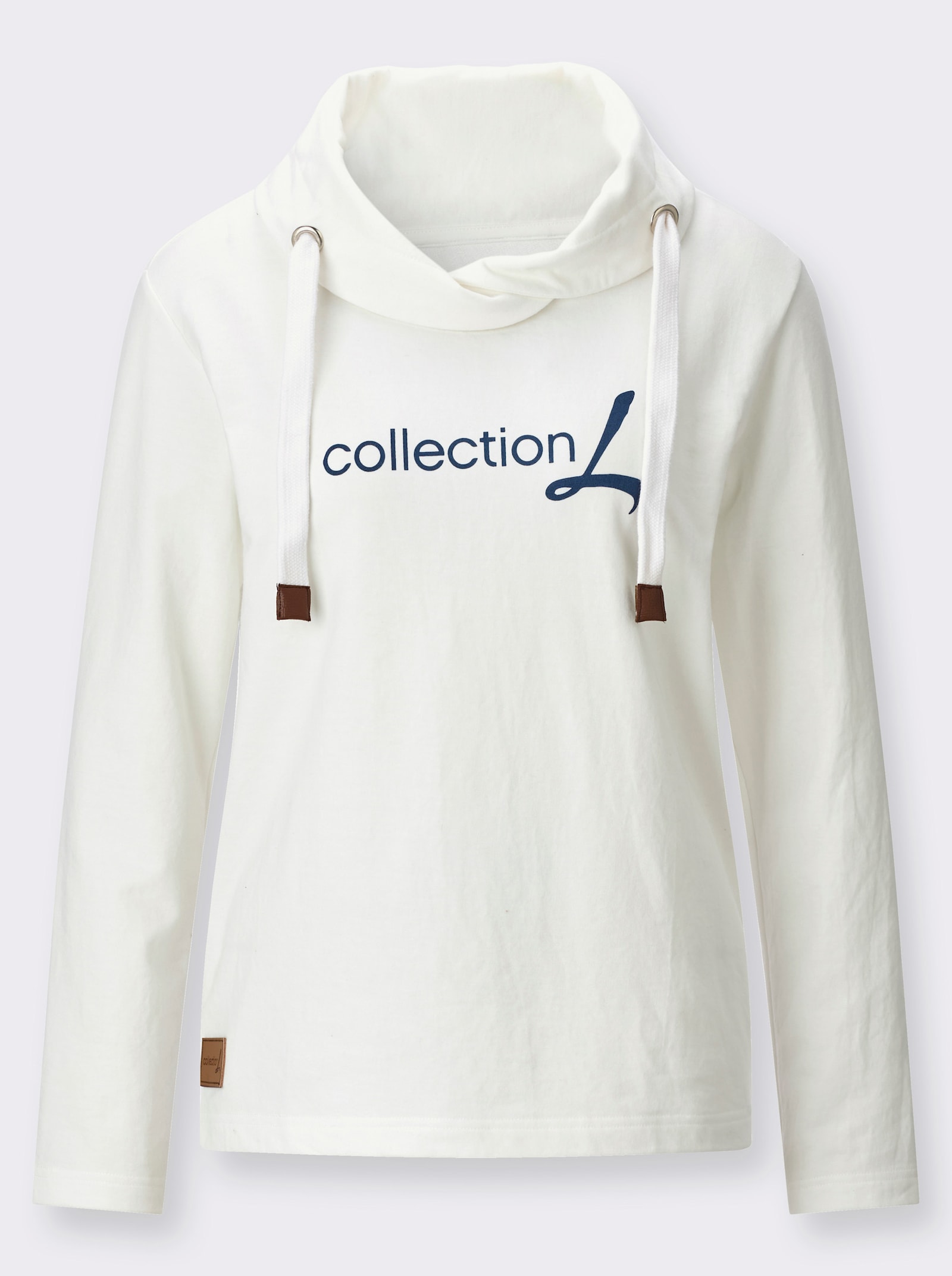 Sweatshirt mit Schriftzug im Vorderteil - ecru