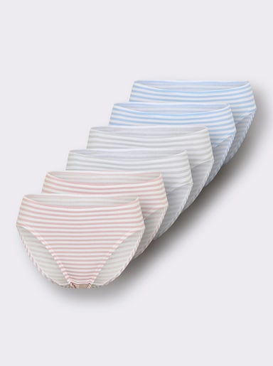 wäschepur Jazzpants - 2x rosé + 2x eisblau + 2x hellgrau