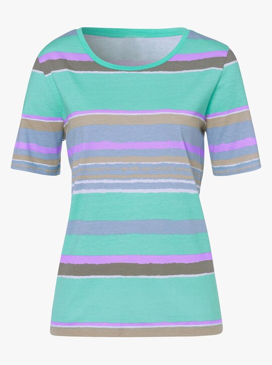 Shirt - blaugrün-bedruckt