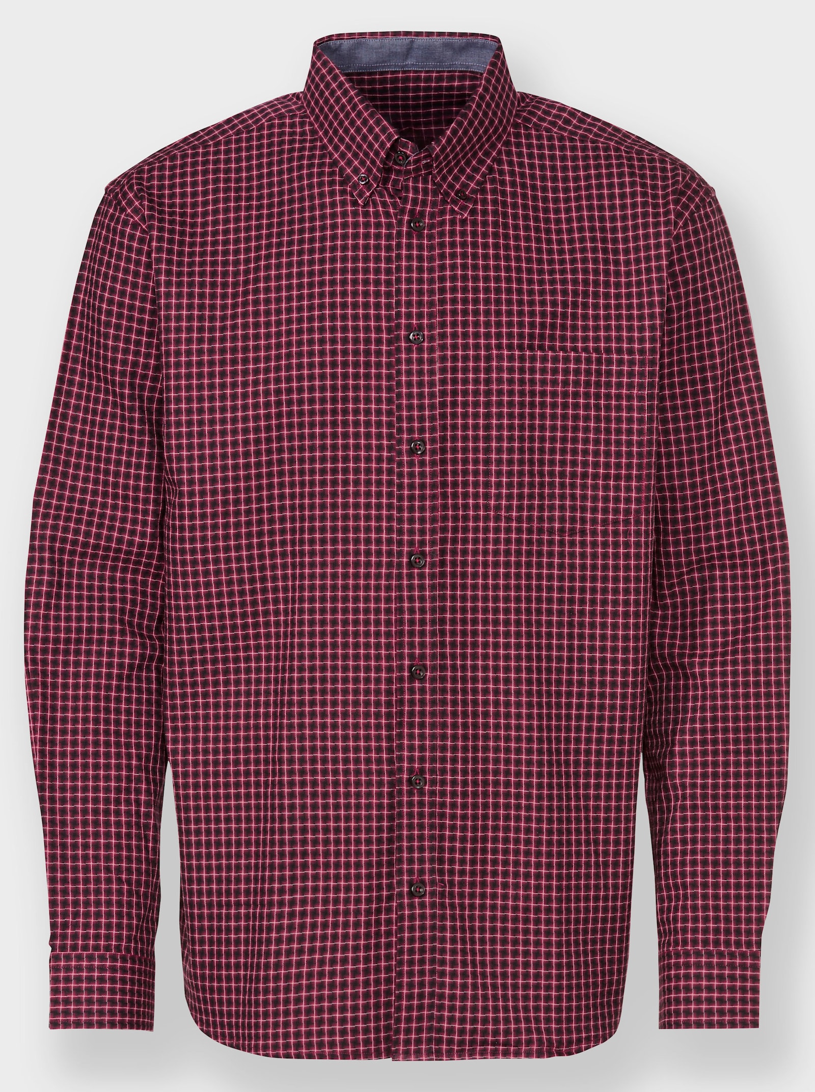Marco Donati Overhemd met lange mouwen en in het garen geverfd ruitpatroon - kers gedessineerd