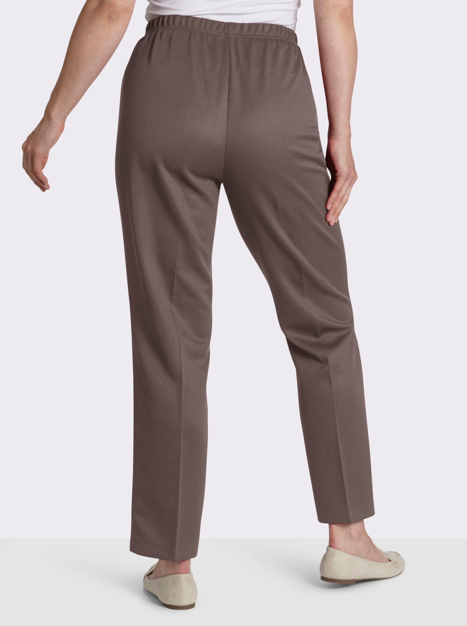 Hose mit Ripp-Struktur - taupe