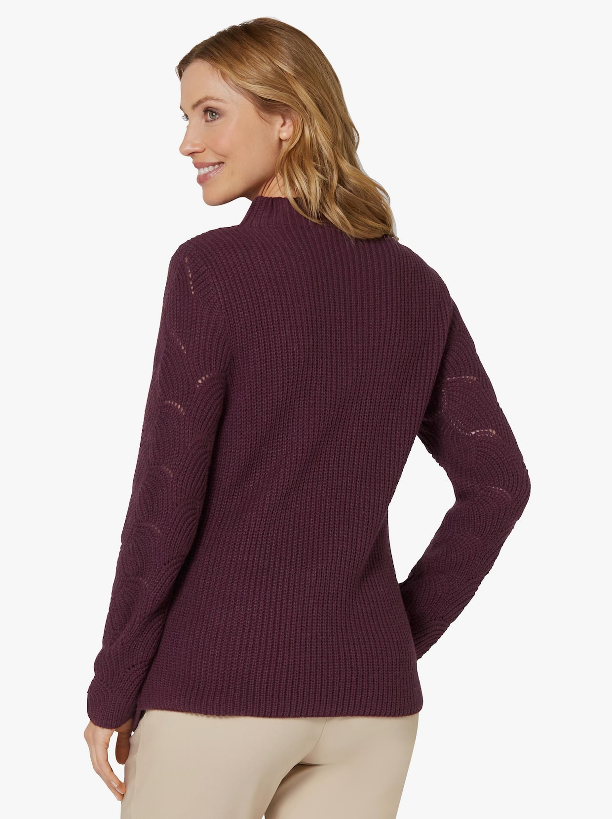 Langarm-Pullover - burgund