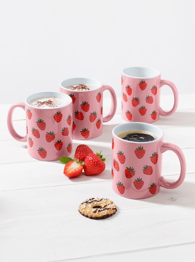 4-tlg. Tassen-Set - rosé