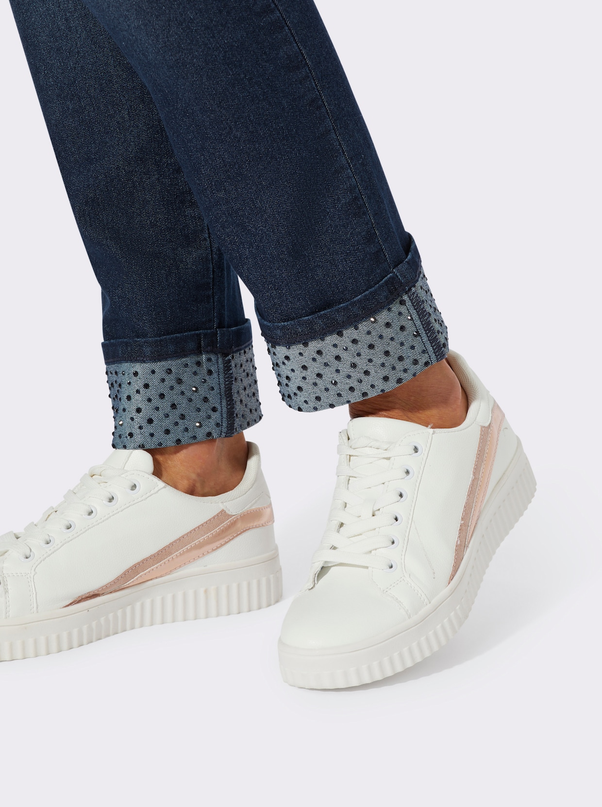 Jeans mit funkelnden Ziersteinchen - dark blue