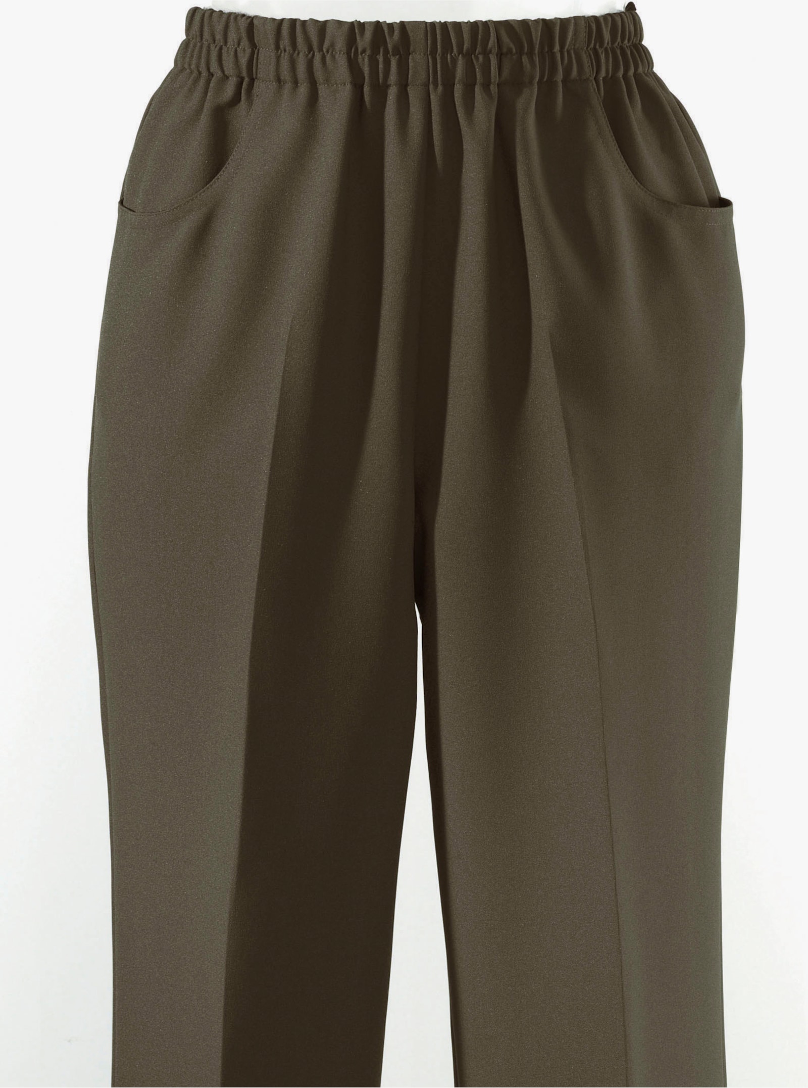 Caprihose mit Bügelfalte - khaki