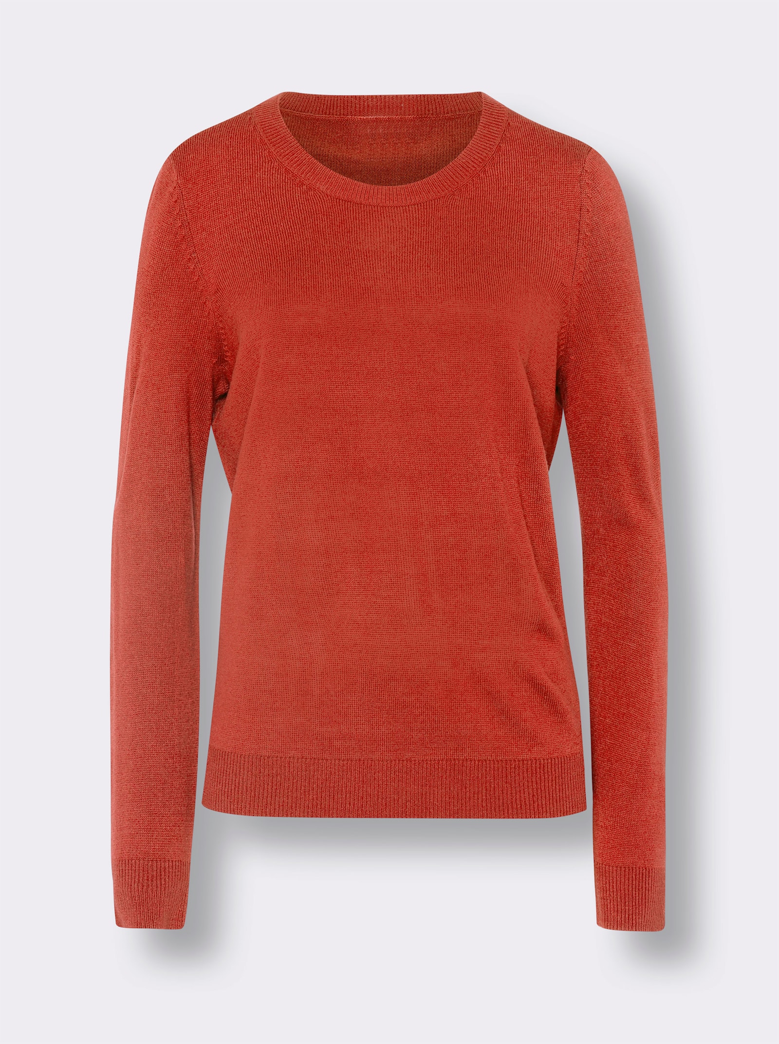 Rundhalspullover in Form gestrickt, wärmend - terra