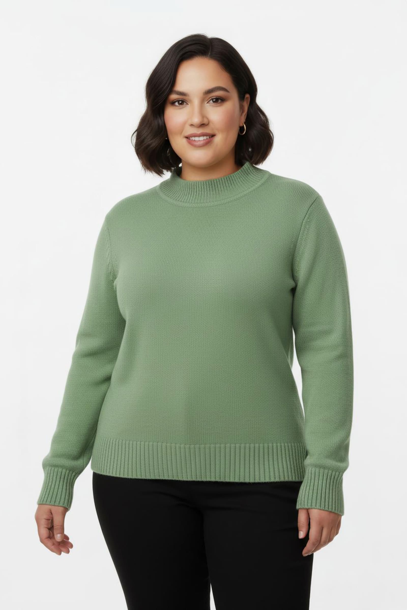 Stehkragenpullover mit Baumwolle - apfel