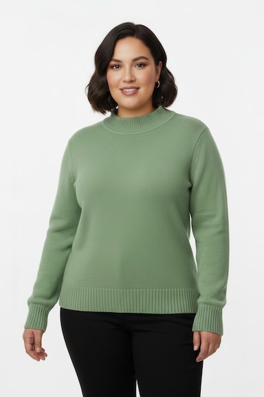 Stehkragenpullover mit Baumwolle - apfel