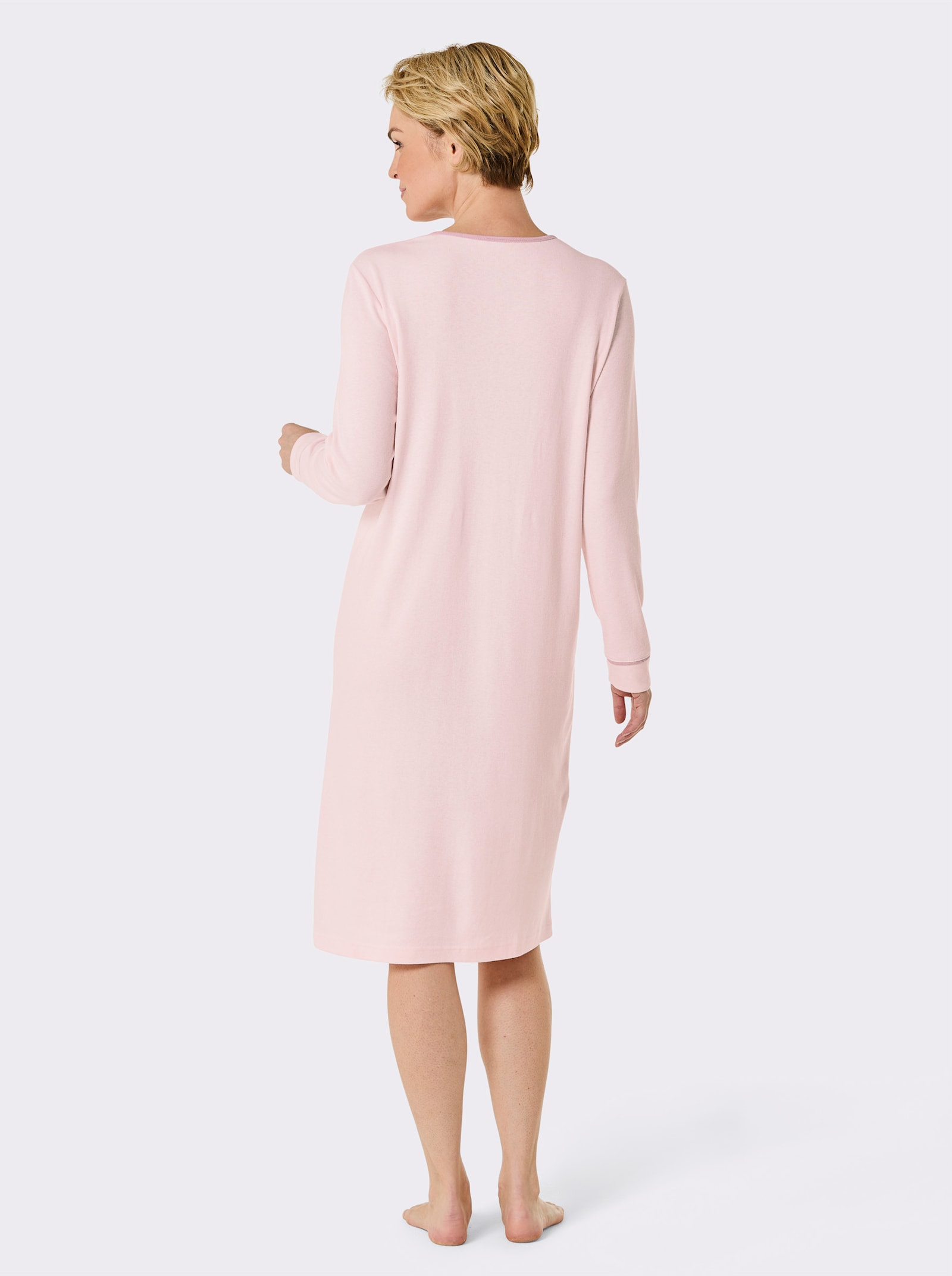 wäschepur Nachthemd - hellrosé-mauve-bedruckt