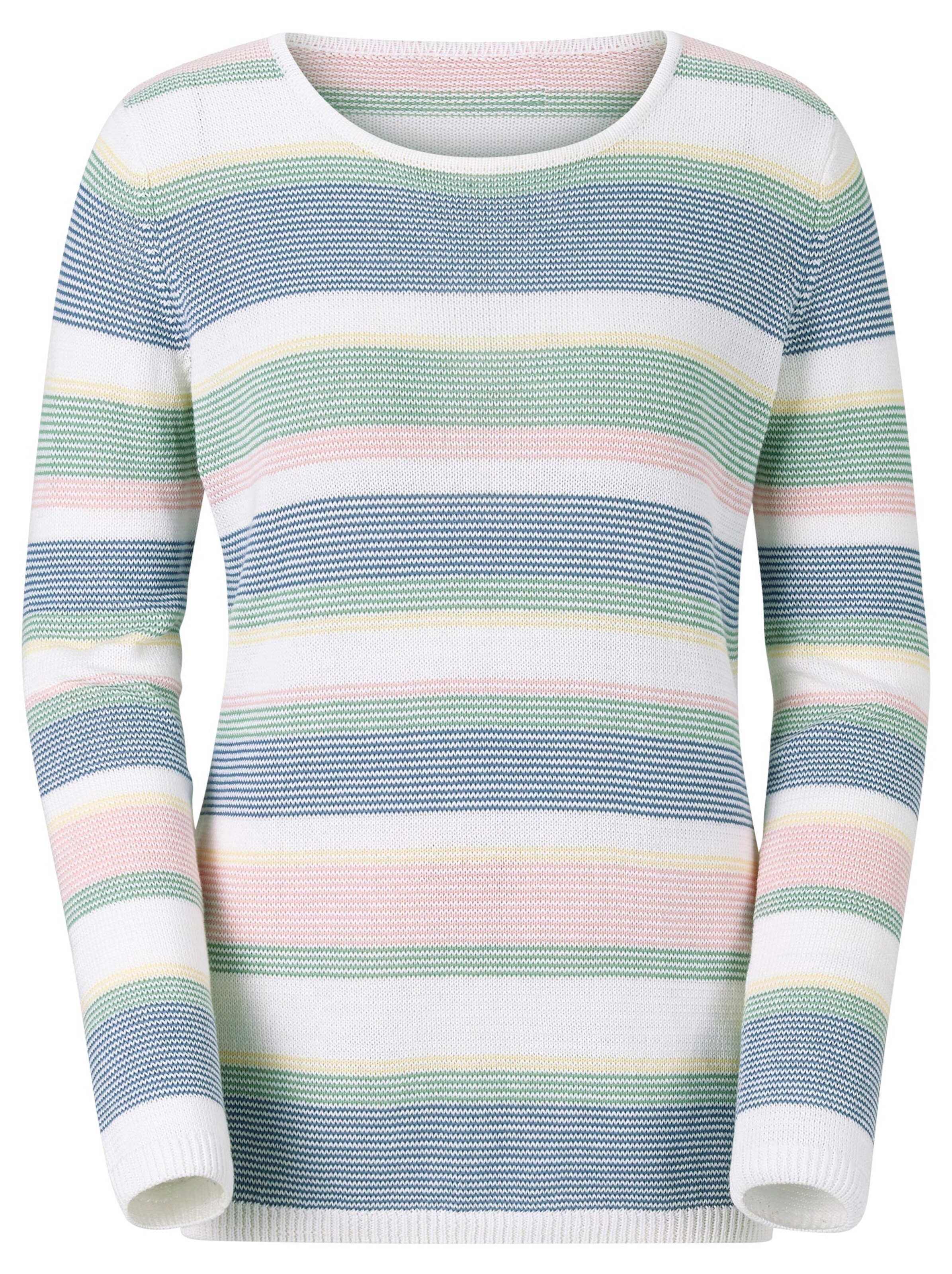 Collection L Pullover - ecru-blau-gestreift