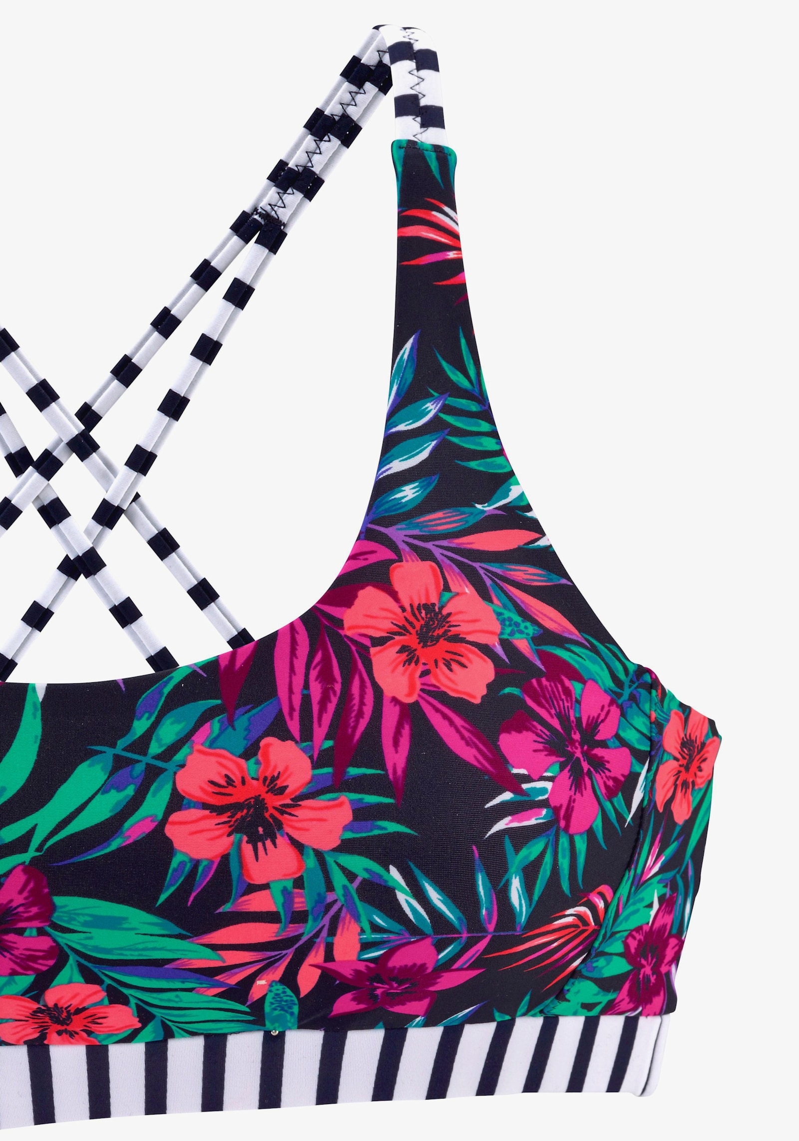 Venice Beach Bustier-Bikini-Top - marine bedruckt