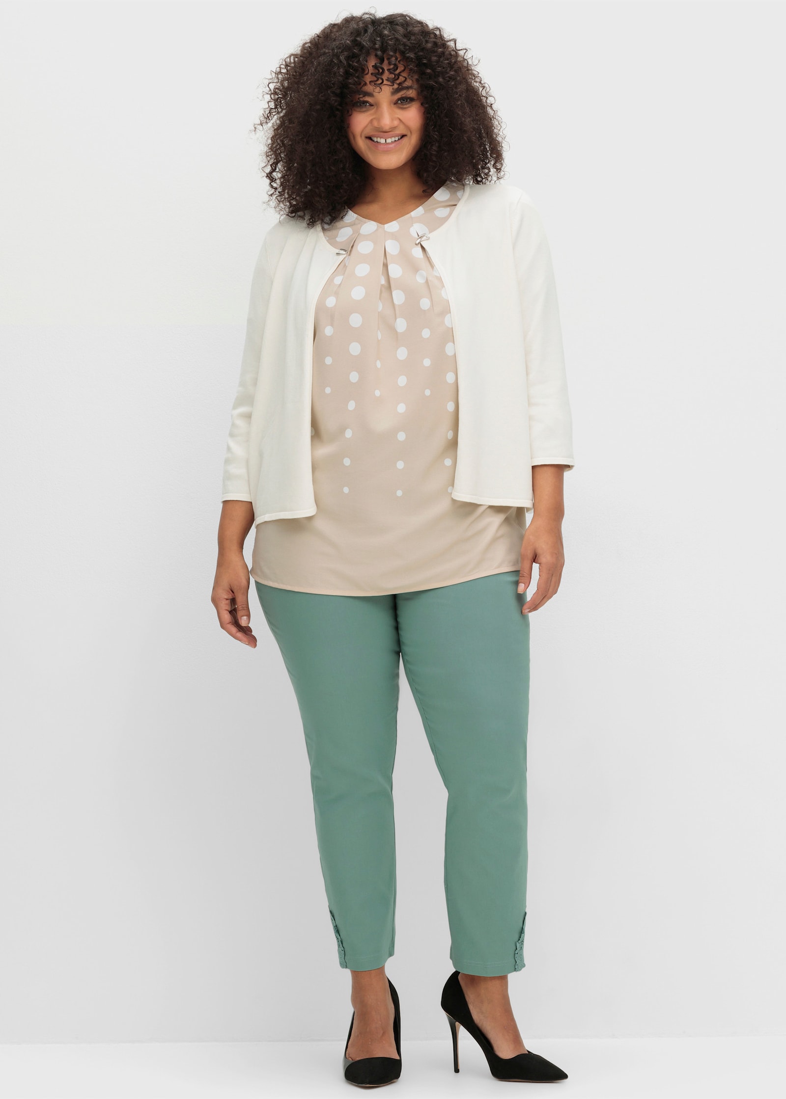 Bolero mit Zierspange - champagner