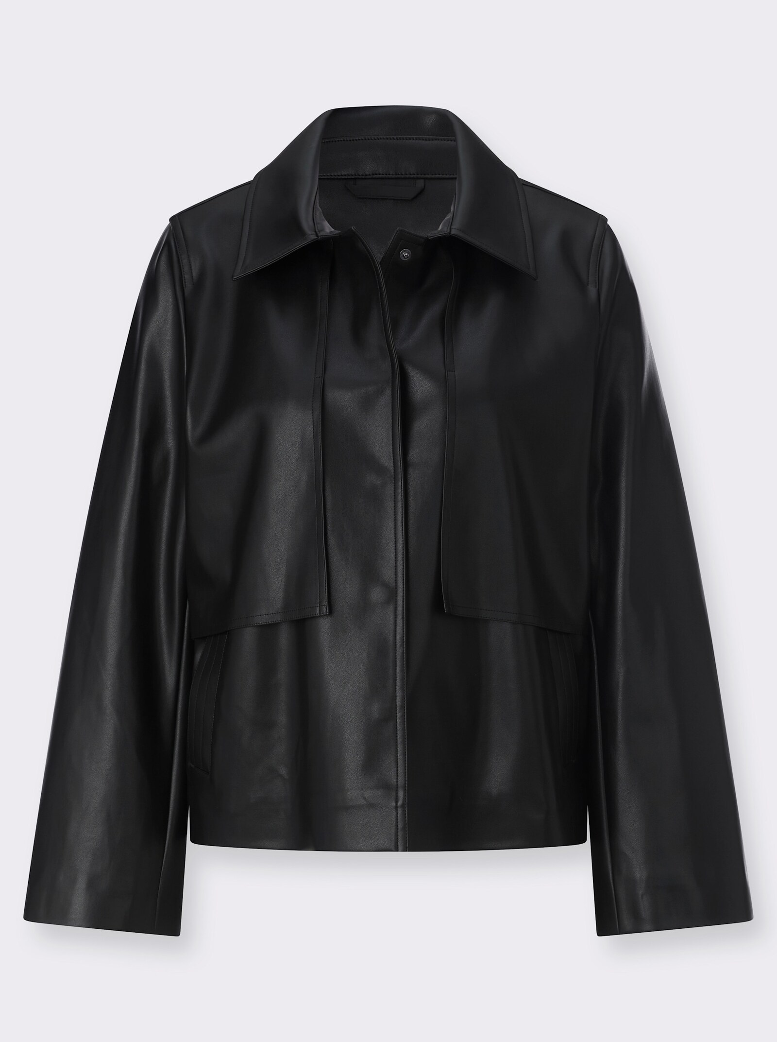 Shirtjacke im beliebten Lagen-Look - schwarz