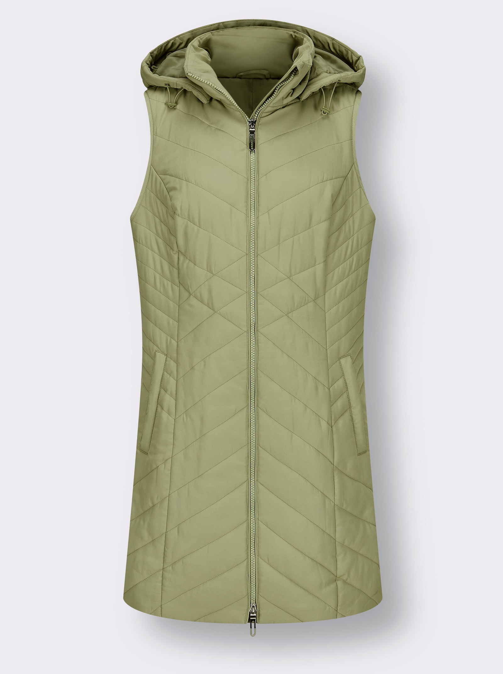 Longweste mit Druckknöpfen an den Seitenschlitzen - schilf