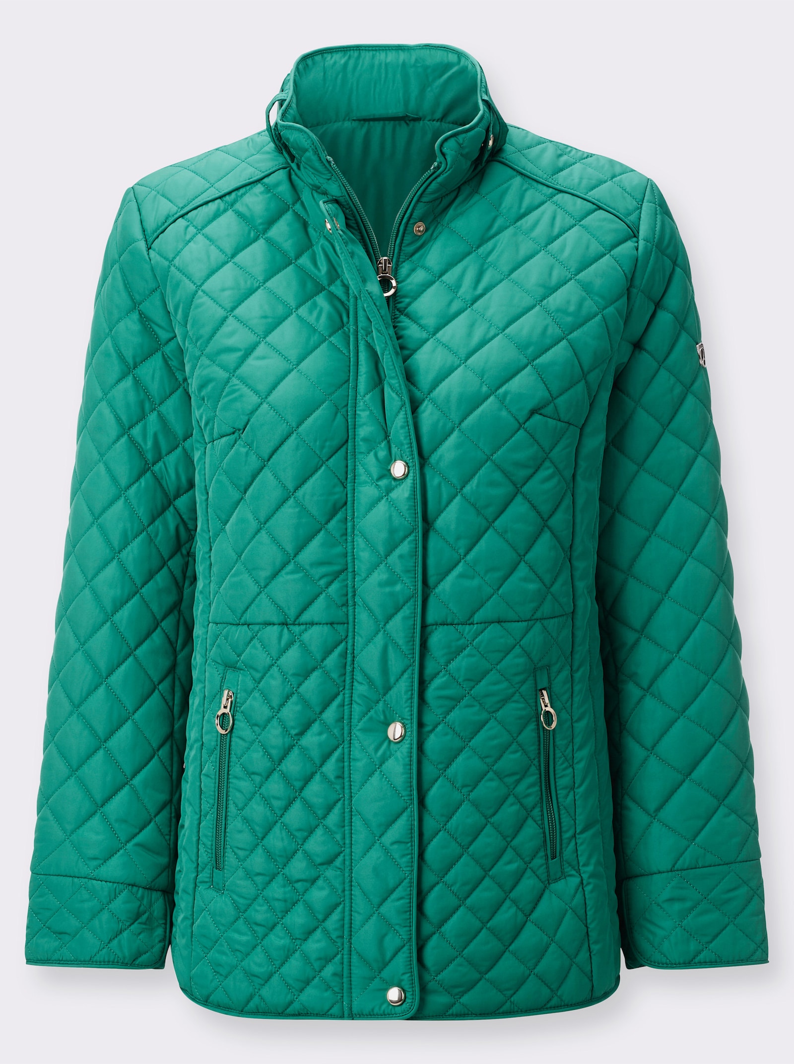 Steppjacke mit knöpfbarer Innentasche - smaragd