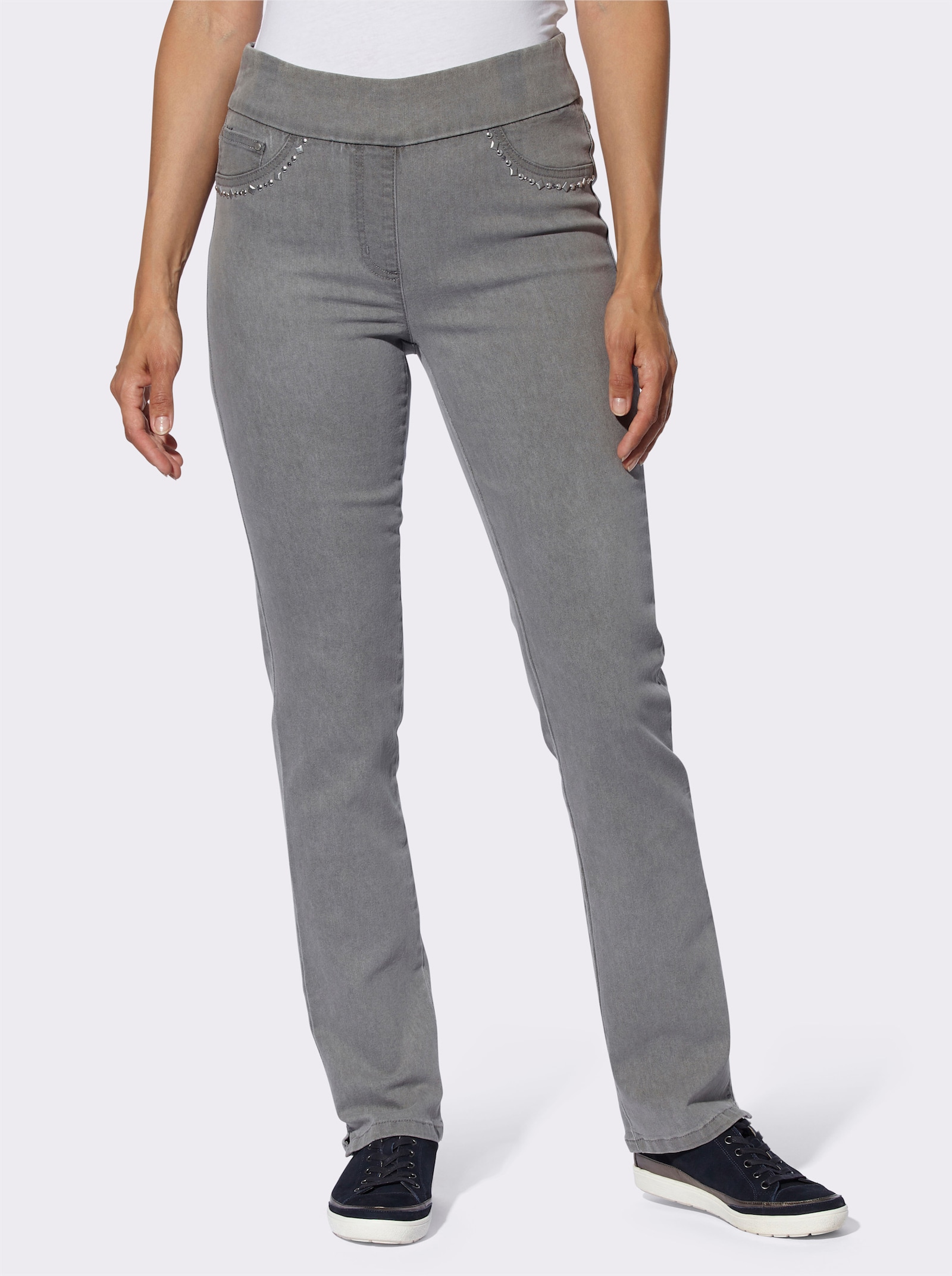 Stretchjeans met naar voren geplaatste zijnaad - light grey-denim