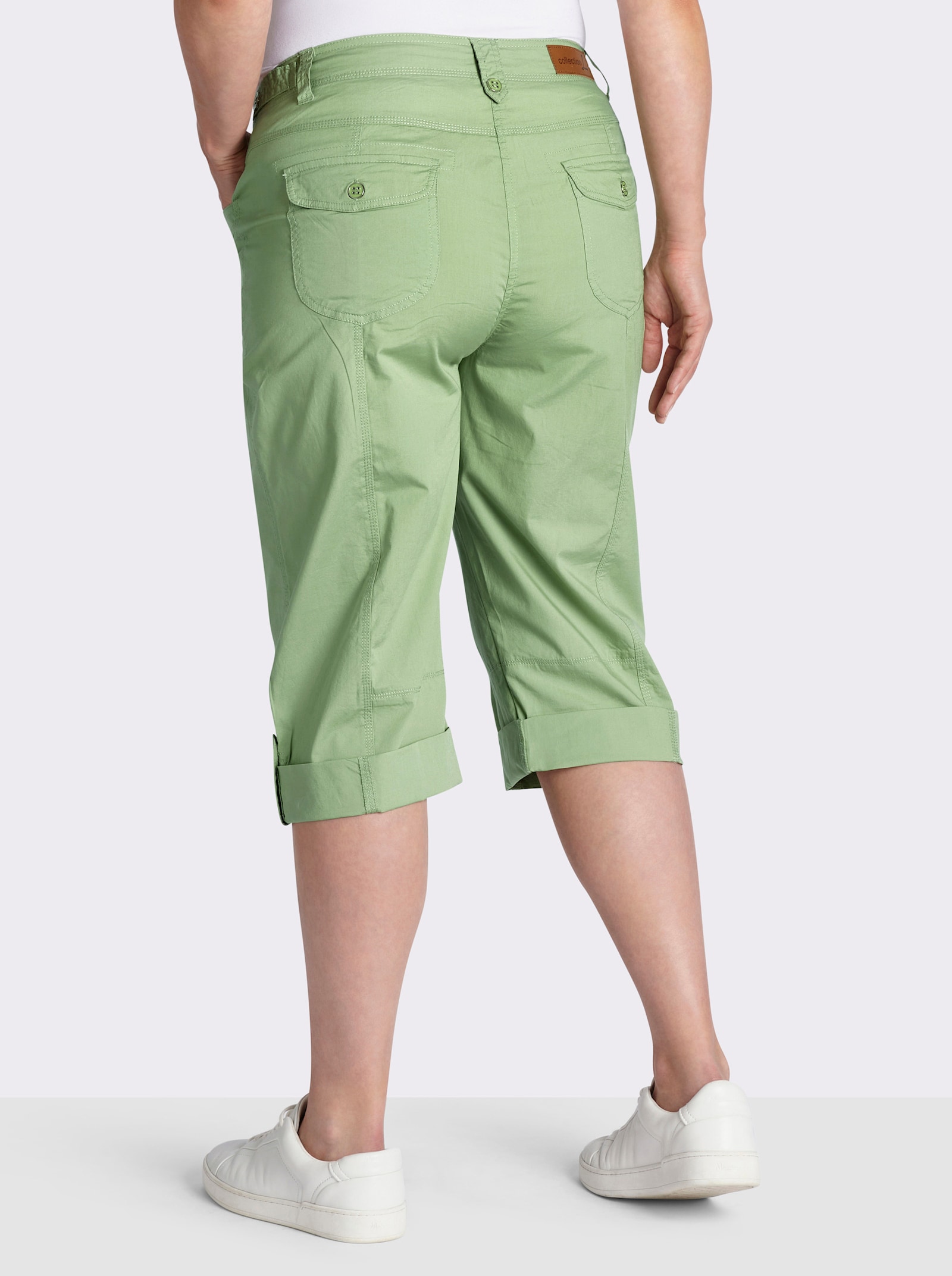 Caprihose mit verstellbarem Bund - eucalyptus