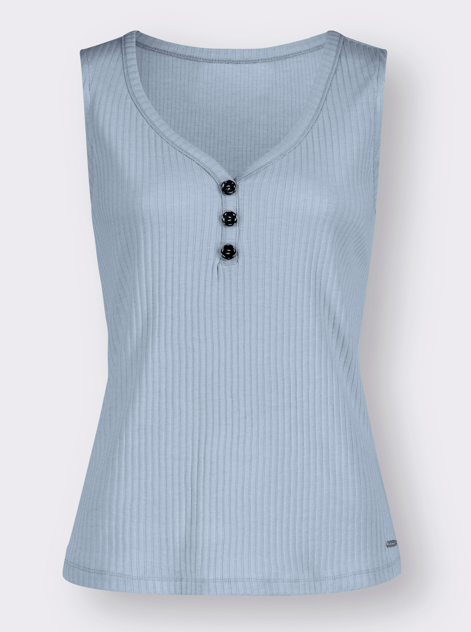 Shirttop in Ripp-Qualität - hellblau