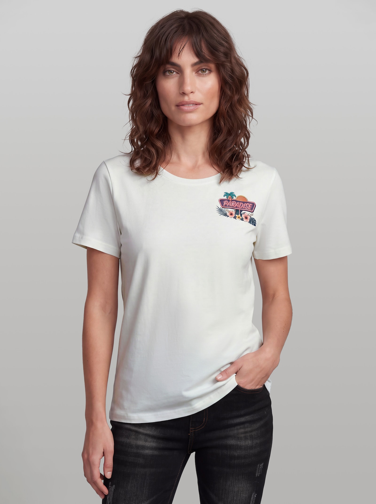 heine Shirt mit Tropical-Print - ecru