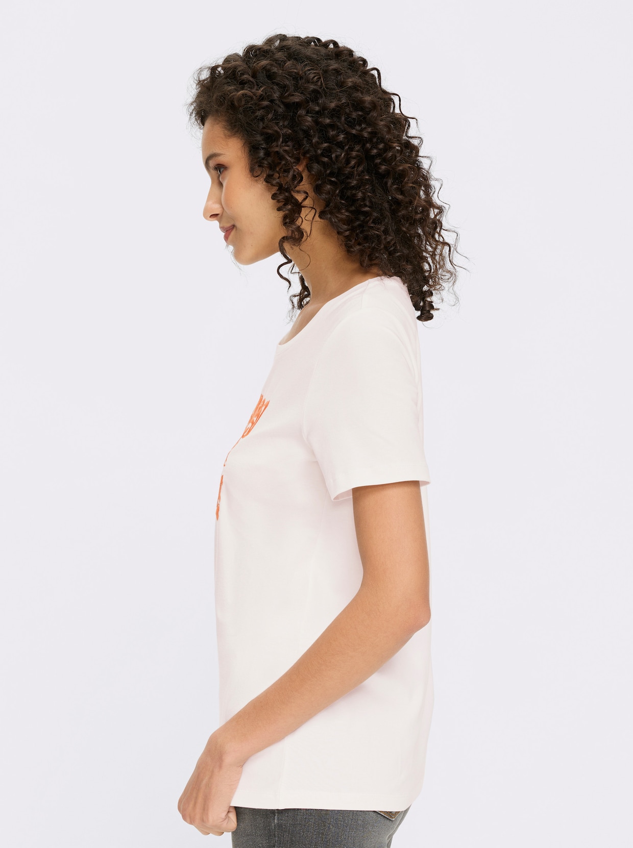 heine T-shirt à manches courtes - écru-papaye