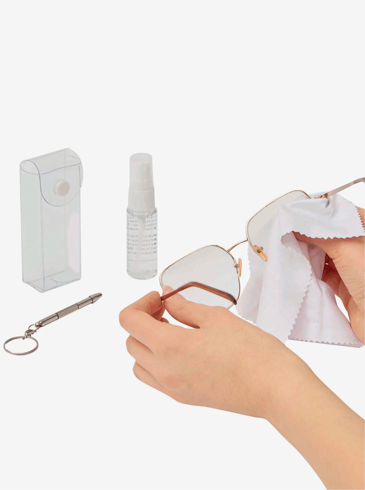 Brillen-Reinigungsset - weiß