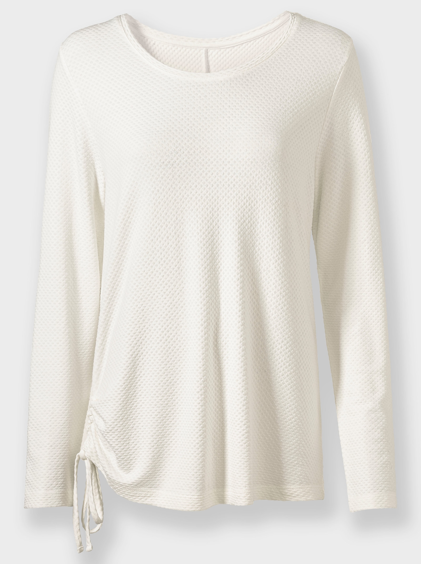 Langarmshirt mit Tunnelzug - ecru