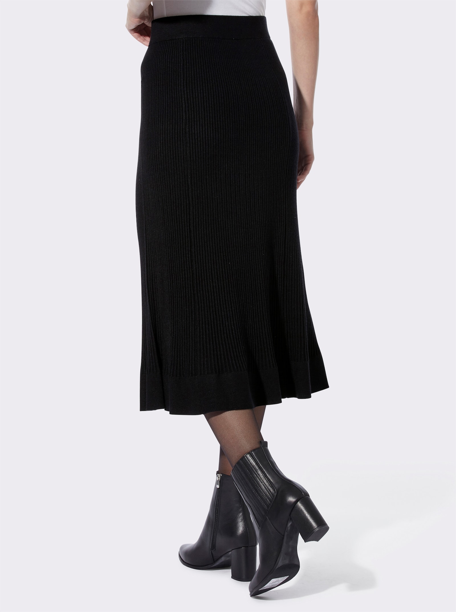 heine Jupe en tricot à rayures structurées - noir