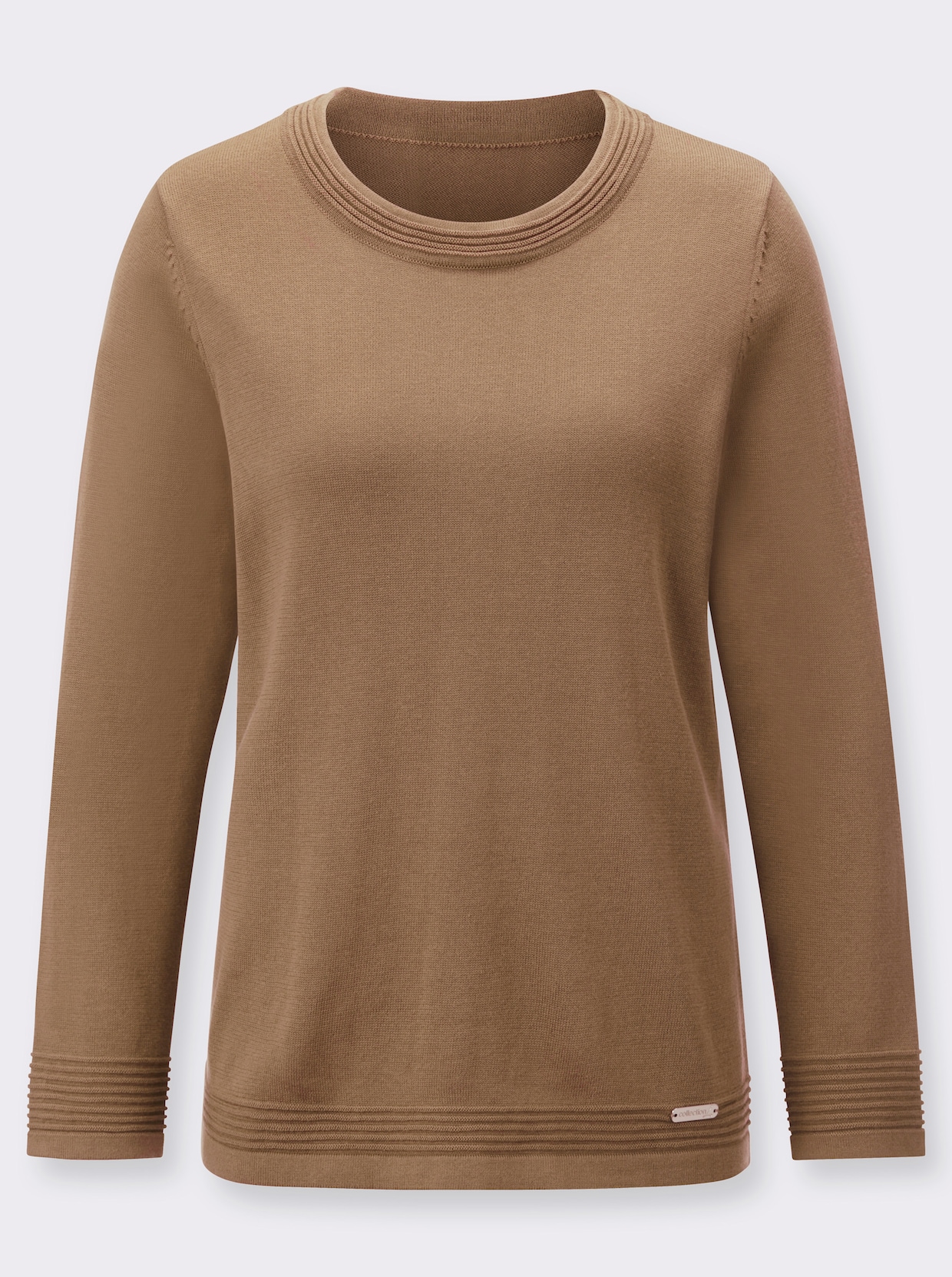Pullover met ronde hals - camel