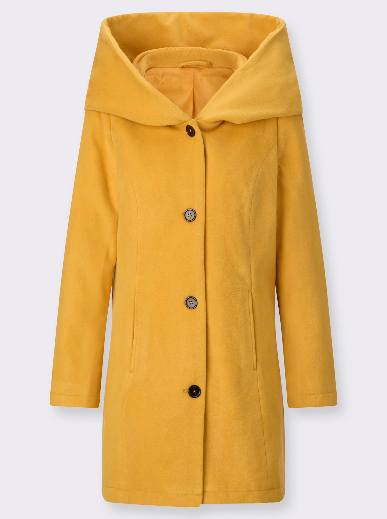 Jacke mit großer Kapuze - ocker