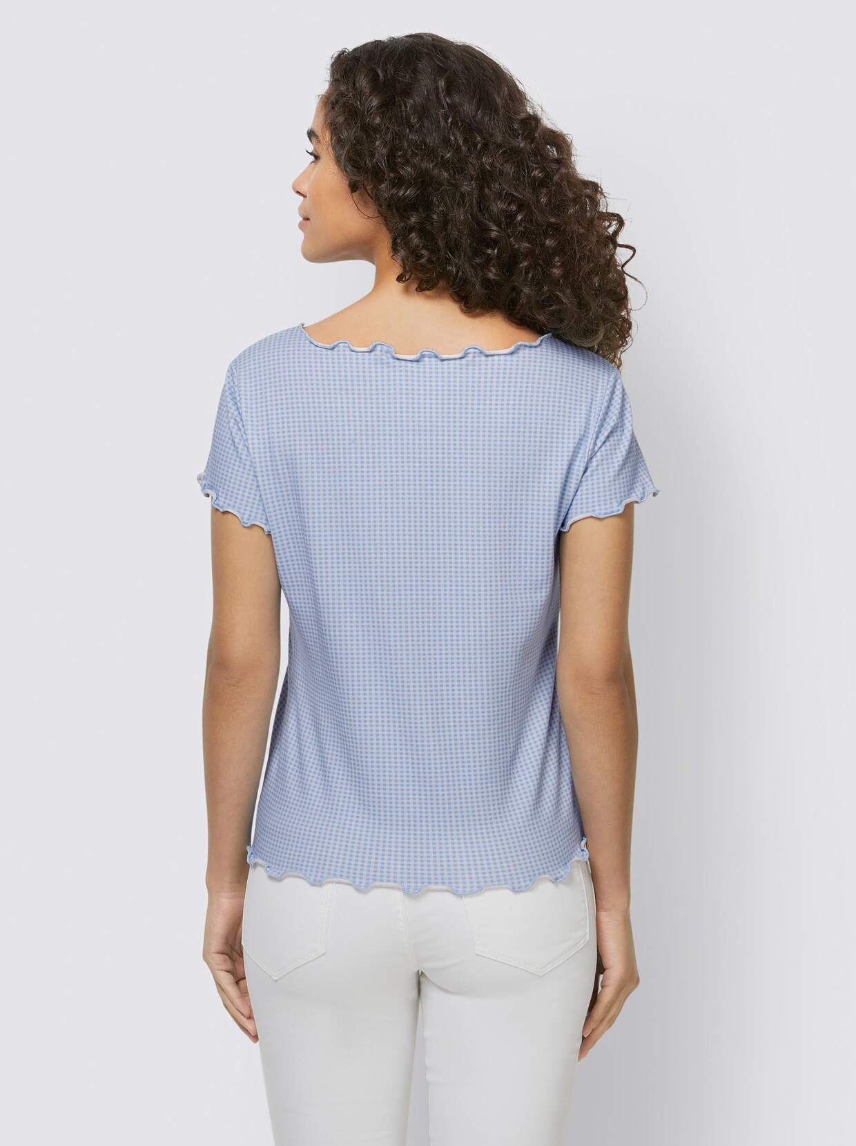 Linea Tesini Druck-Shirt - eisblau-weiss-bedruckt