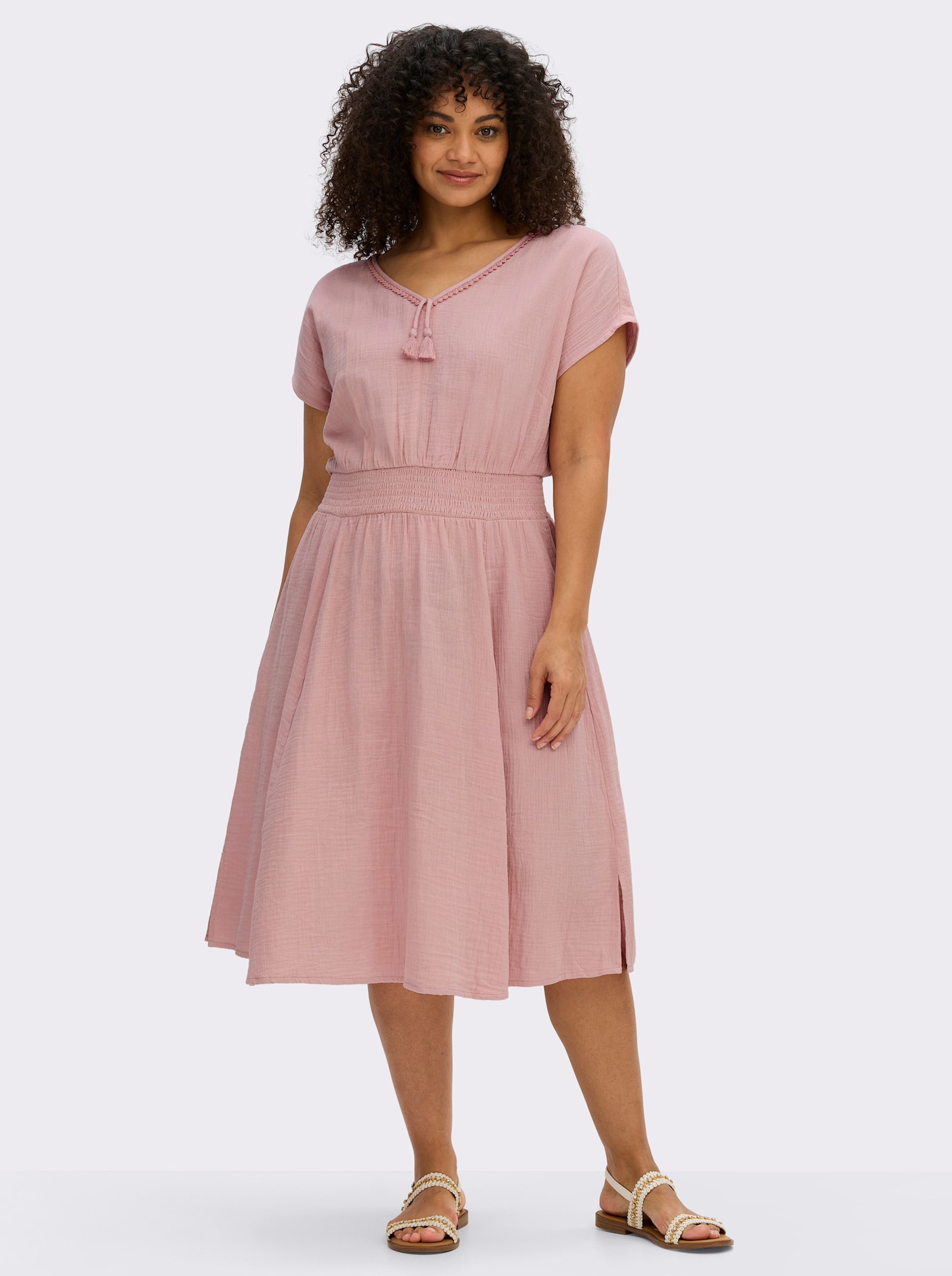 sheego Sommerkleid aus Musselin - hortensie