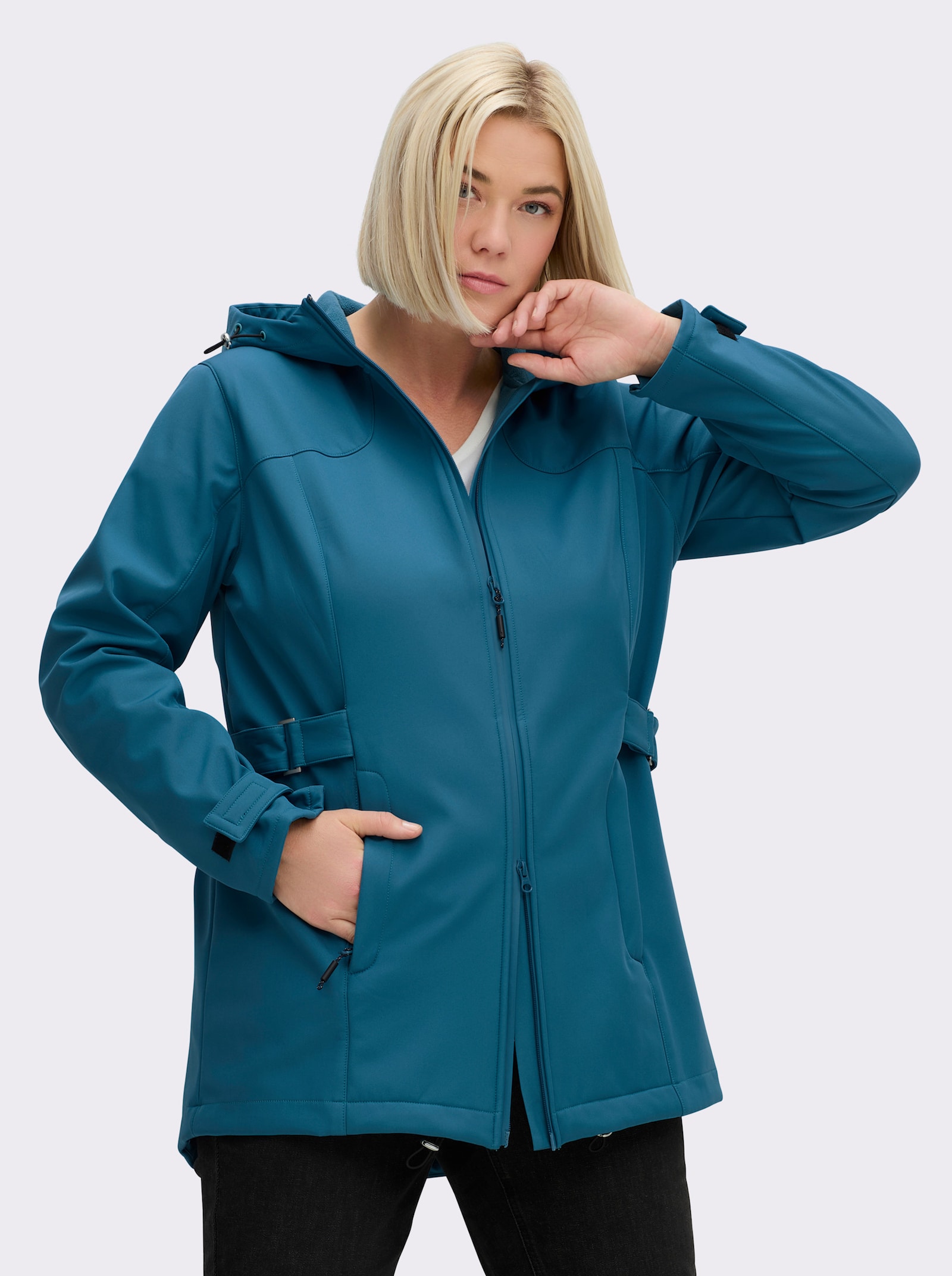 sheego Softshelljacke mit Taillenregulierung - topas