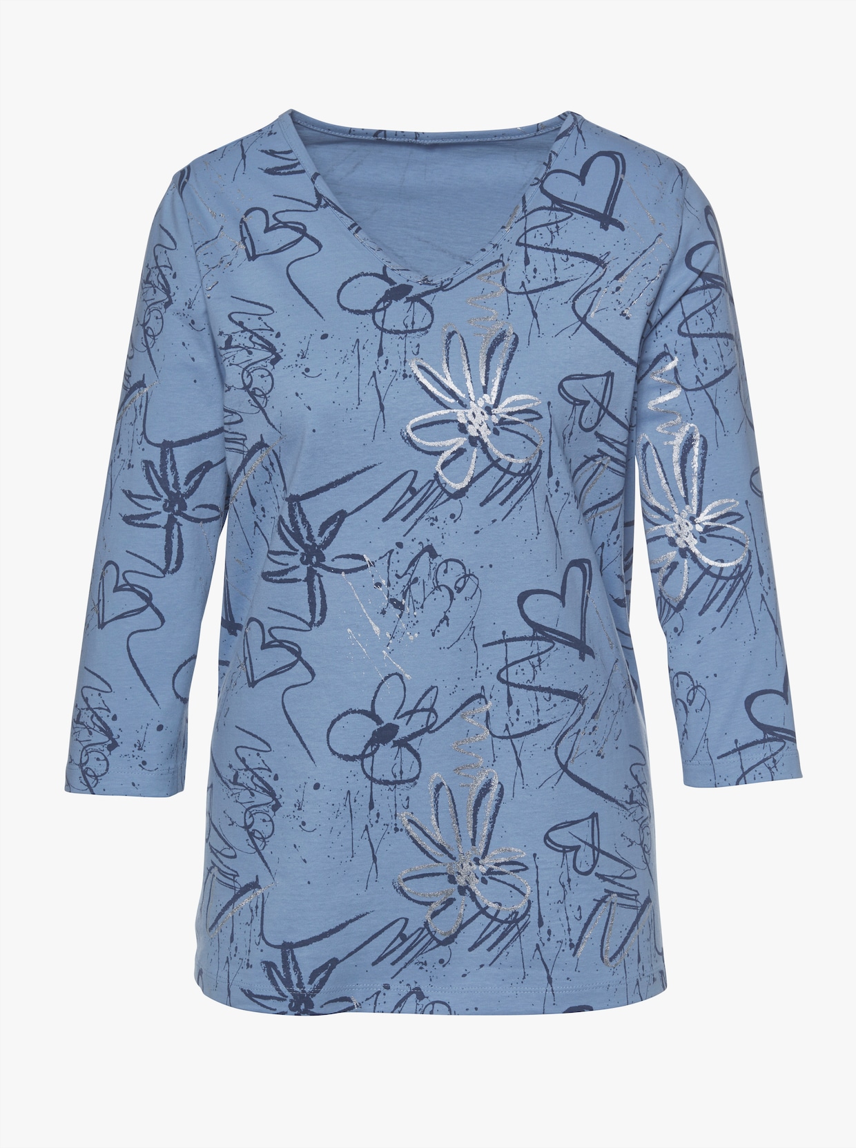 Shirt met 3/4-mouw - bleu