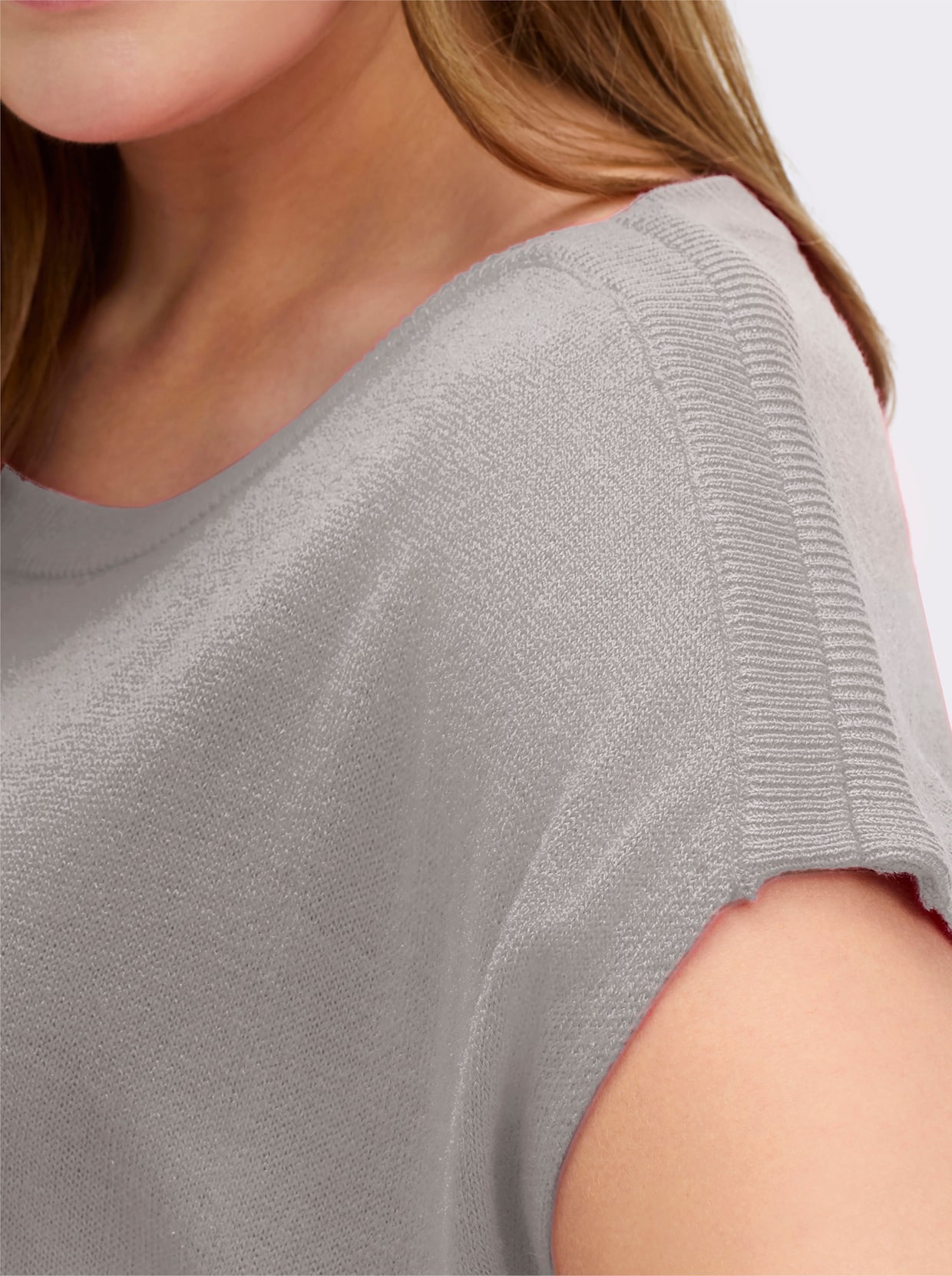 Pullunder mit U-Boot-Ausschnitt - steingrau