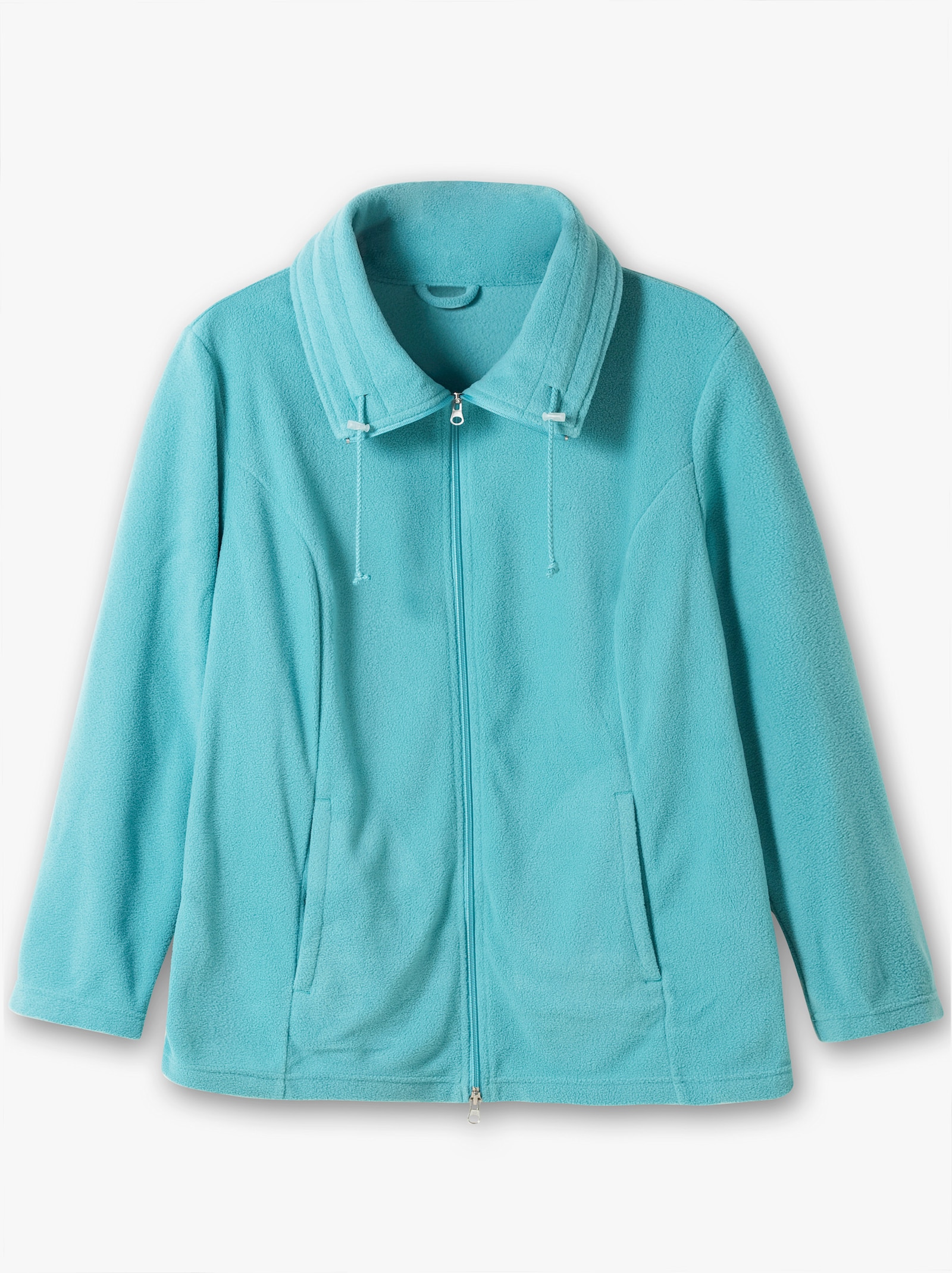 Fleecejacke mit 2-Wege-Reißverschluss - aqua