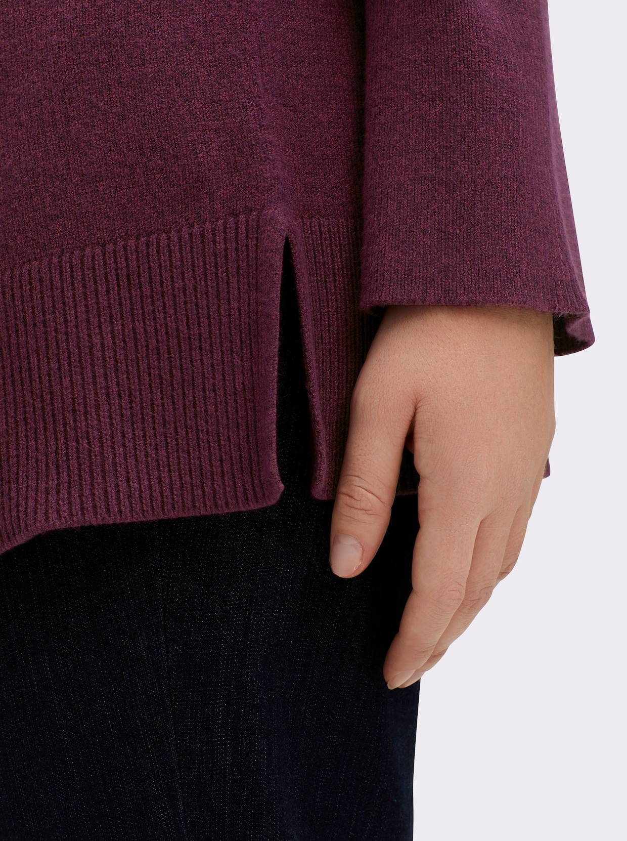 sheego Pullover - bordeaux-burgund-meliert