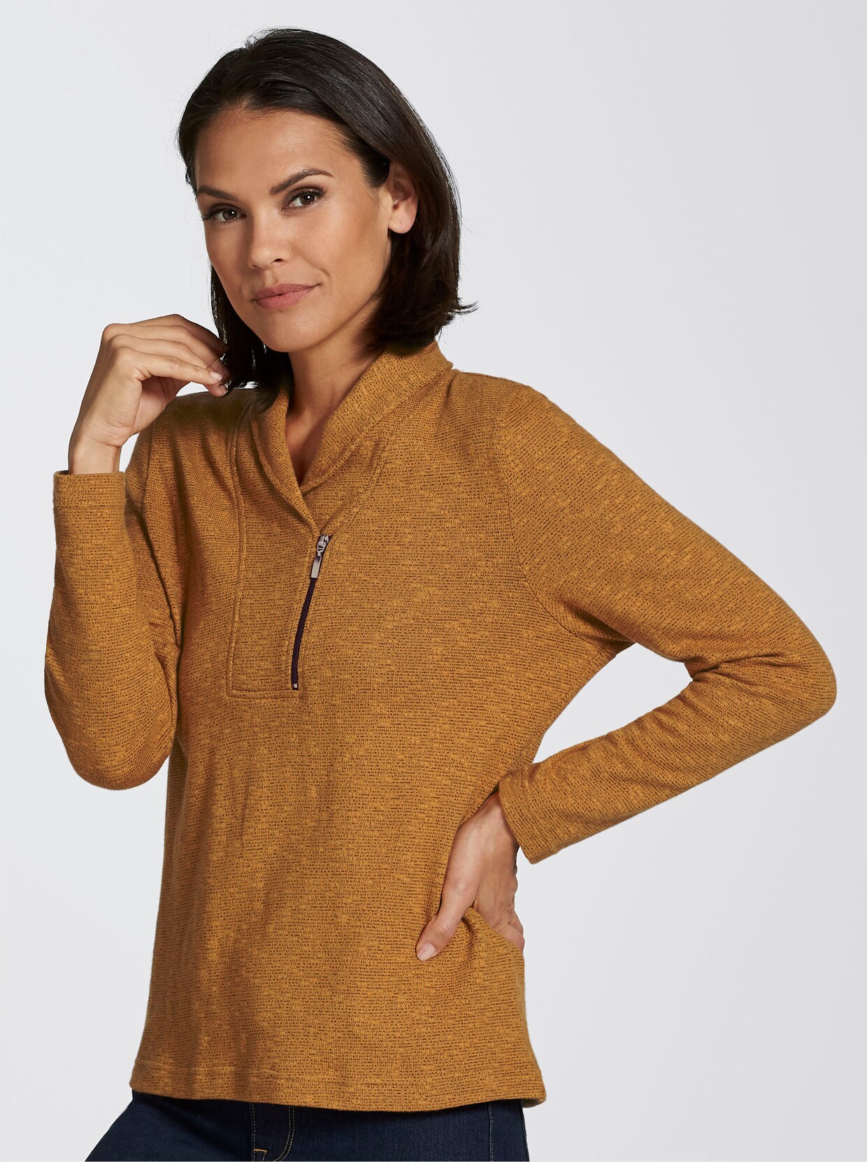 Shirt met lange mouwen - kerrie gemêleerd