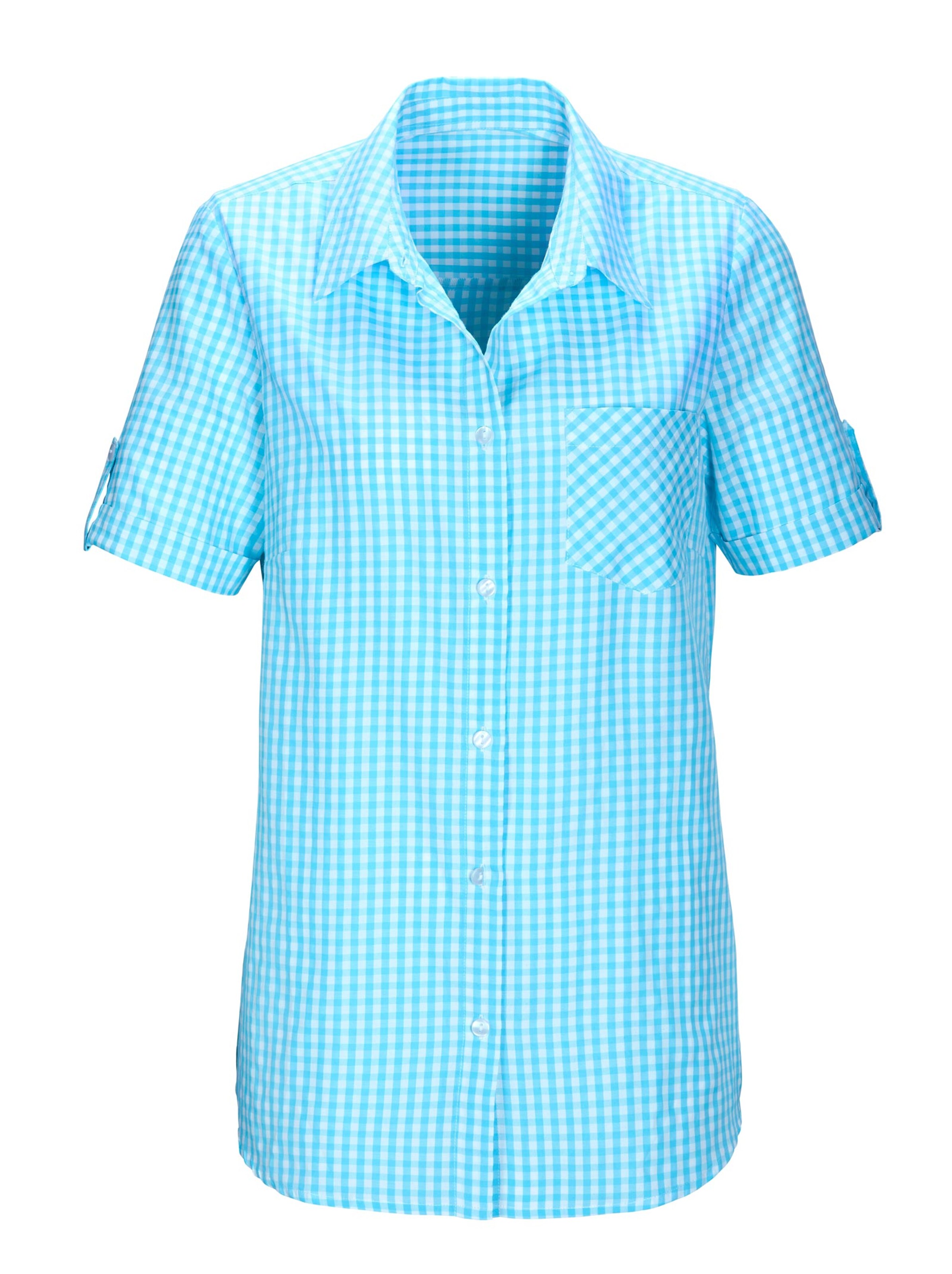 Bluse - aqua-kariert