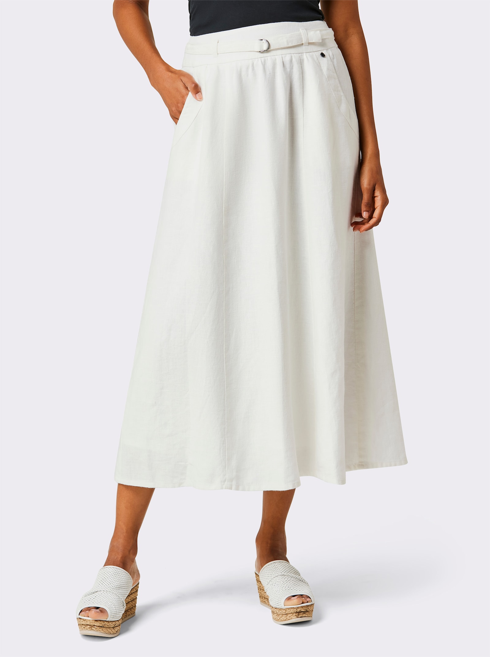 CREATION L PREMIUM Sommerrock aus reinem Leinen - ecru