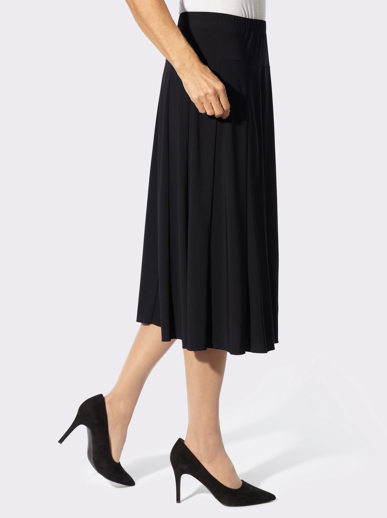 Bahnenrock in Jersey-Qualität - schwarz