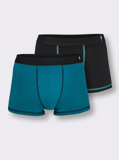 wäschepur men Pants - aquapetrol + schwarz