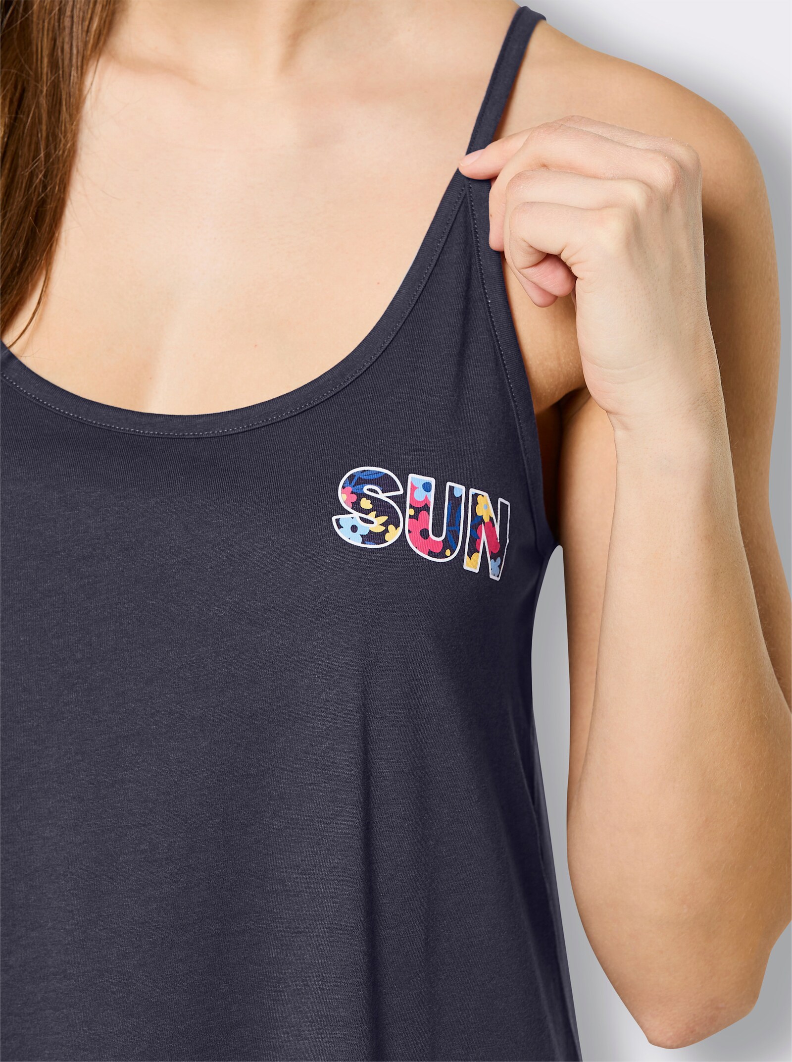 feel good Sommerkleid mit Spaghettiträgern - marine