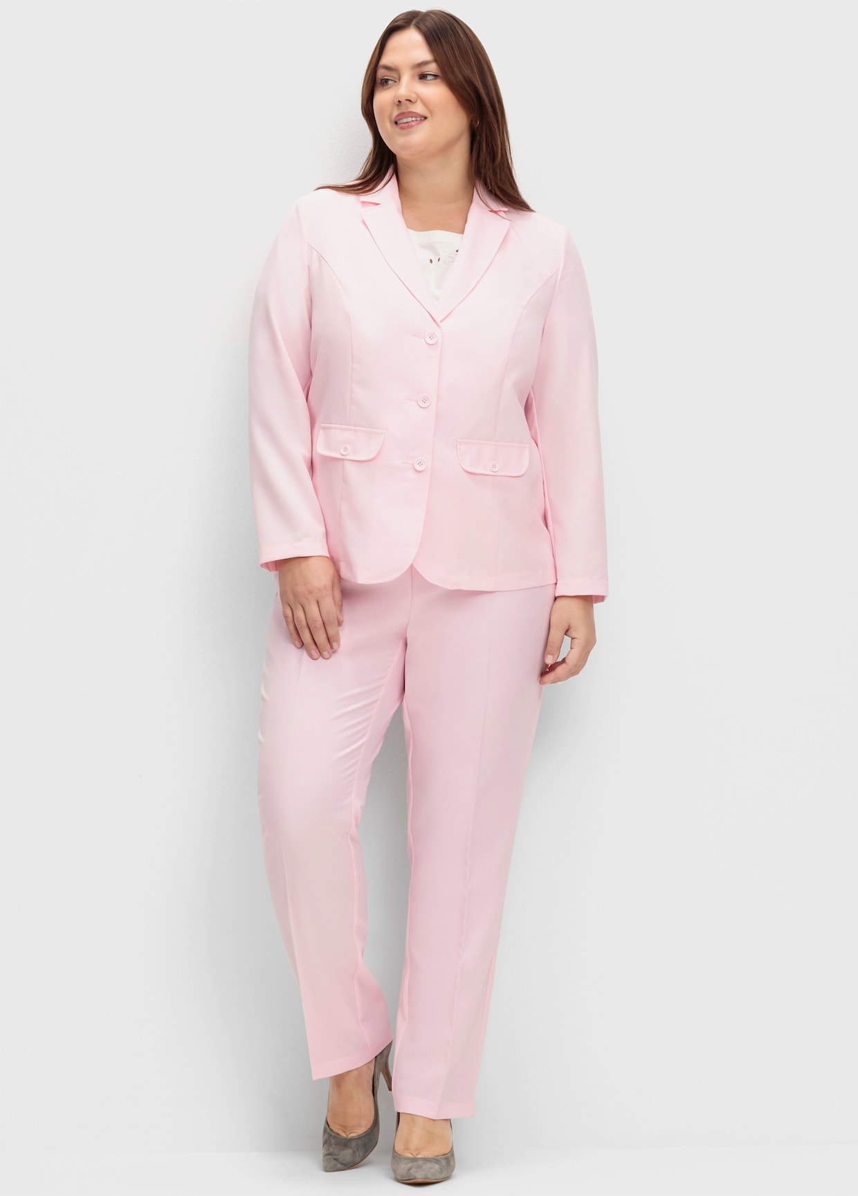 Bügelfaltenhose mit Rundum-Dehnbund - rose