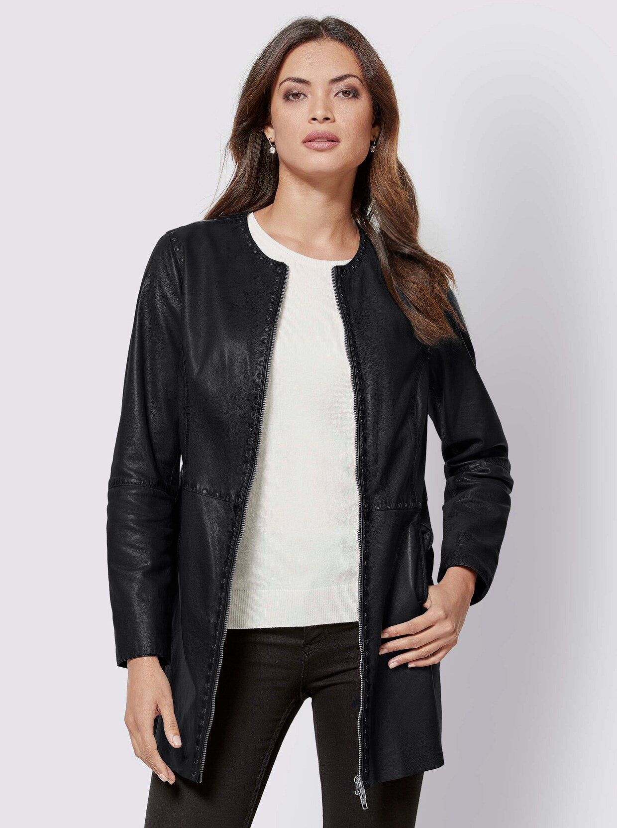 Mainpol Lederjacke - schwarz