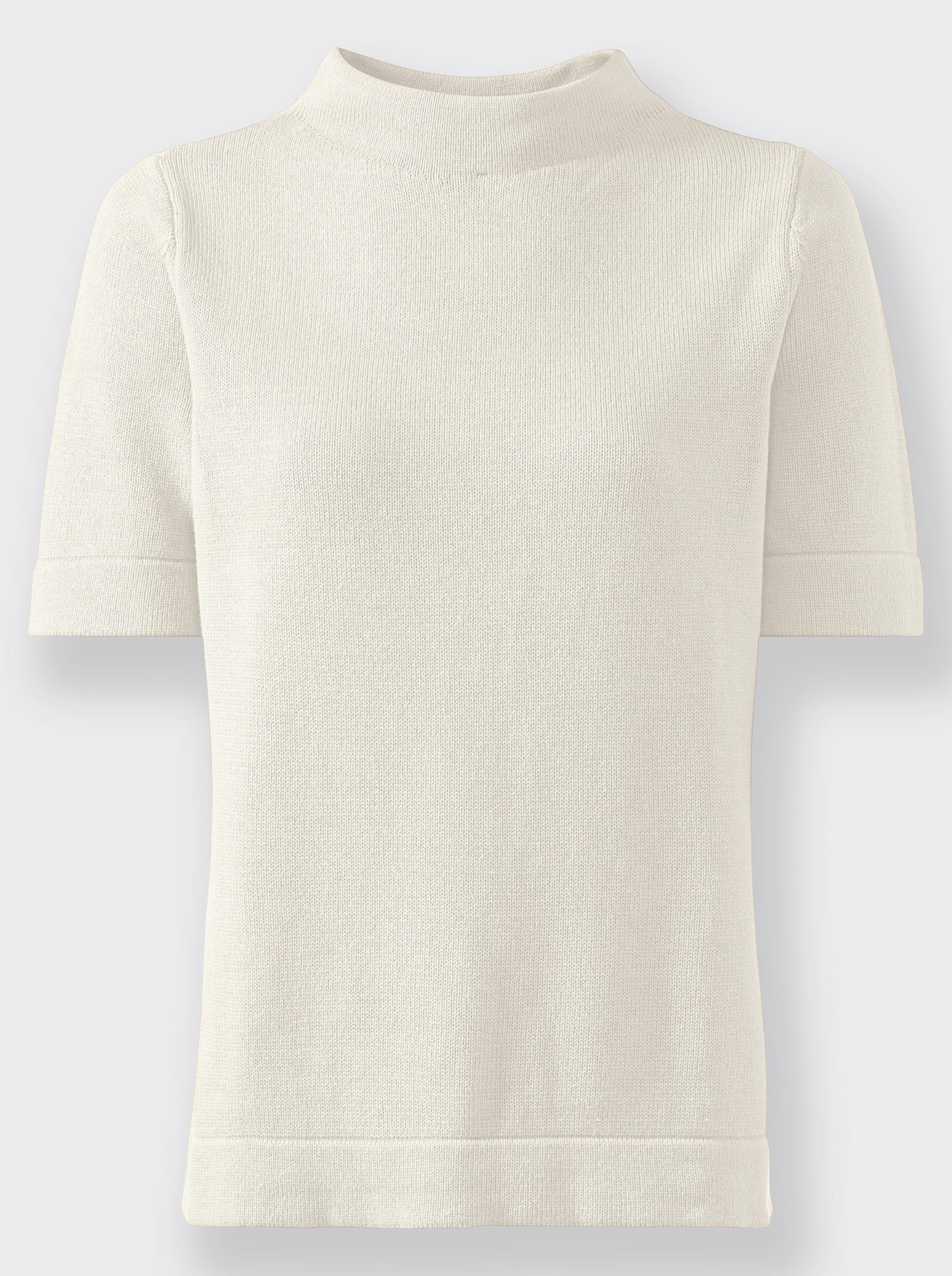 Pull à col montant avec manches mi-longues - écru