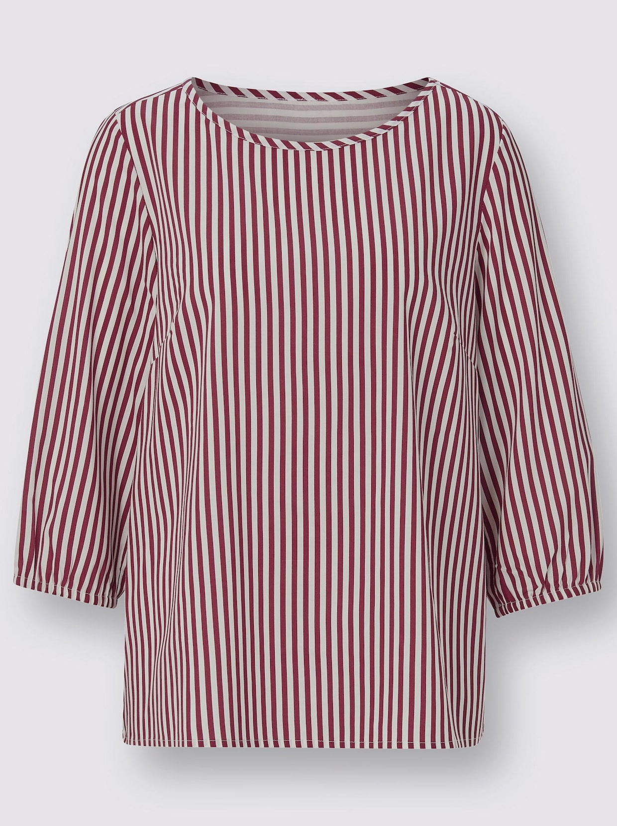 Comfortabele blouse - bordeaux/wit gestreept