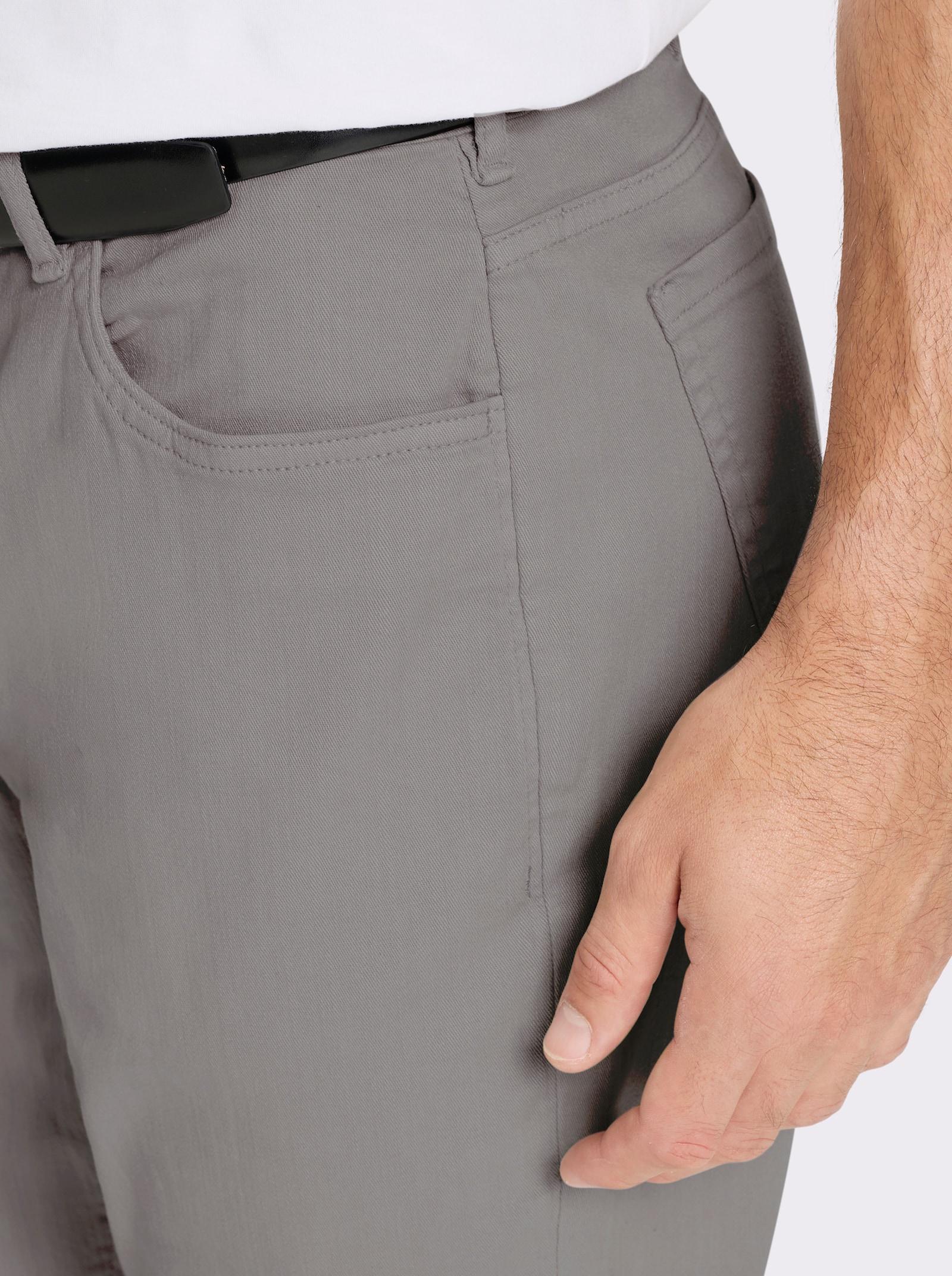 Marco Donati 5-pocketsbroek met minimalistische print op de zoom - steengrijs