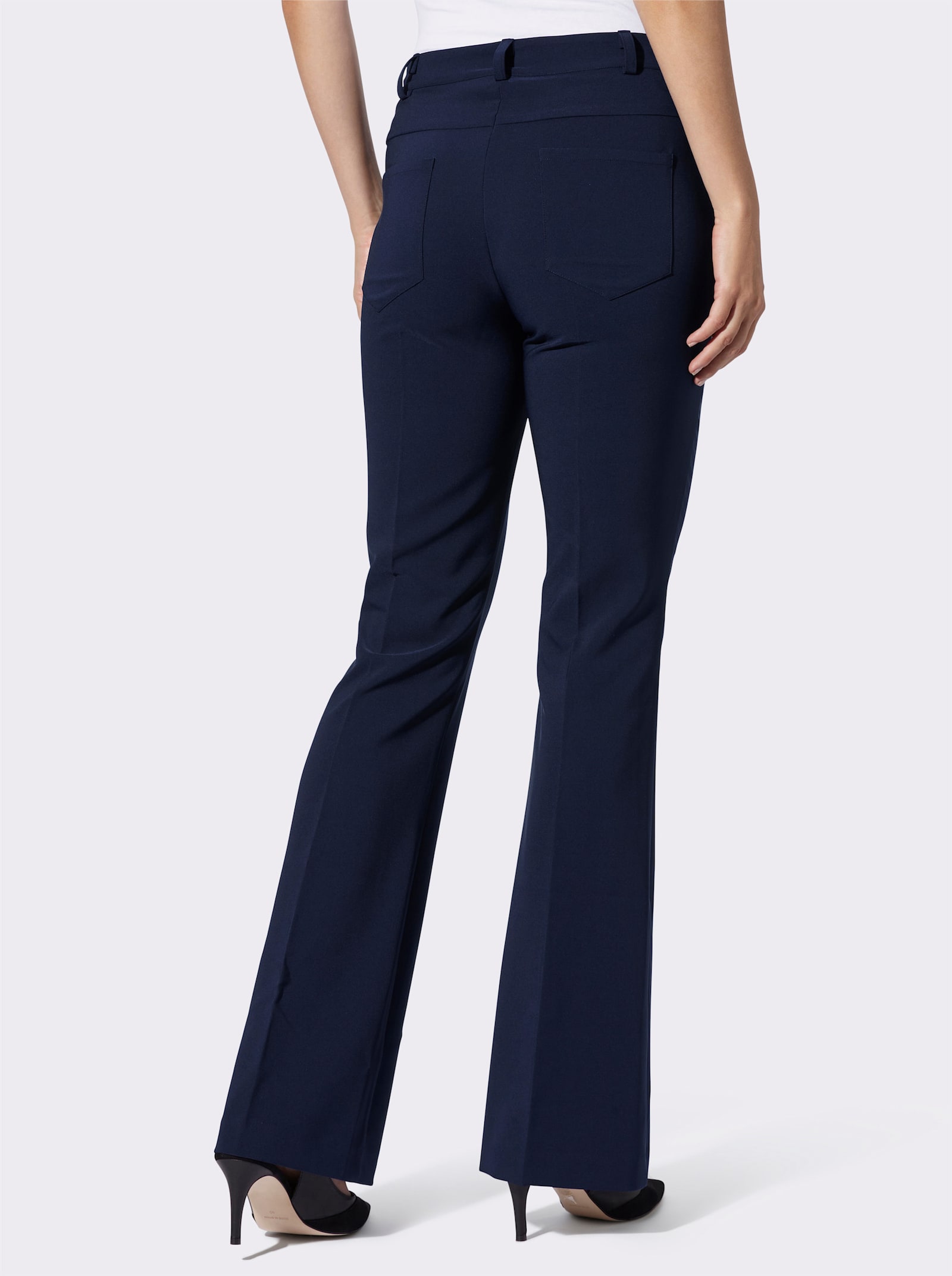 heine Stretchbroek met biezen - marine